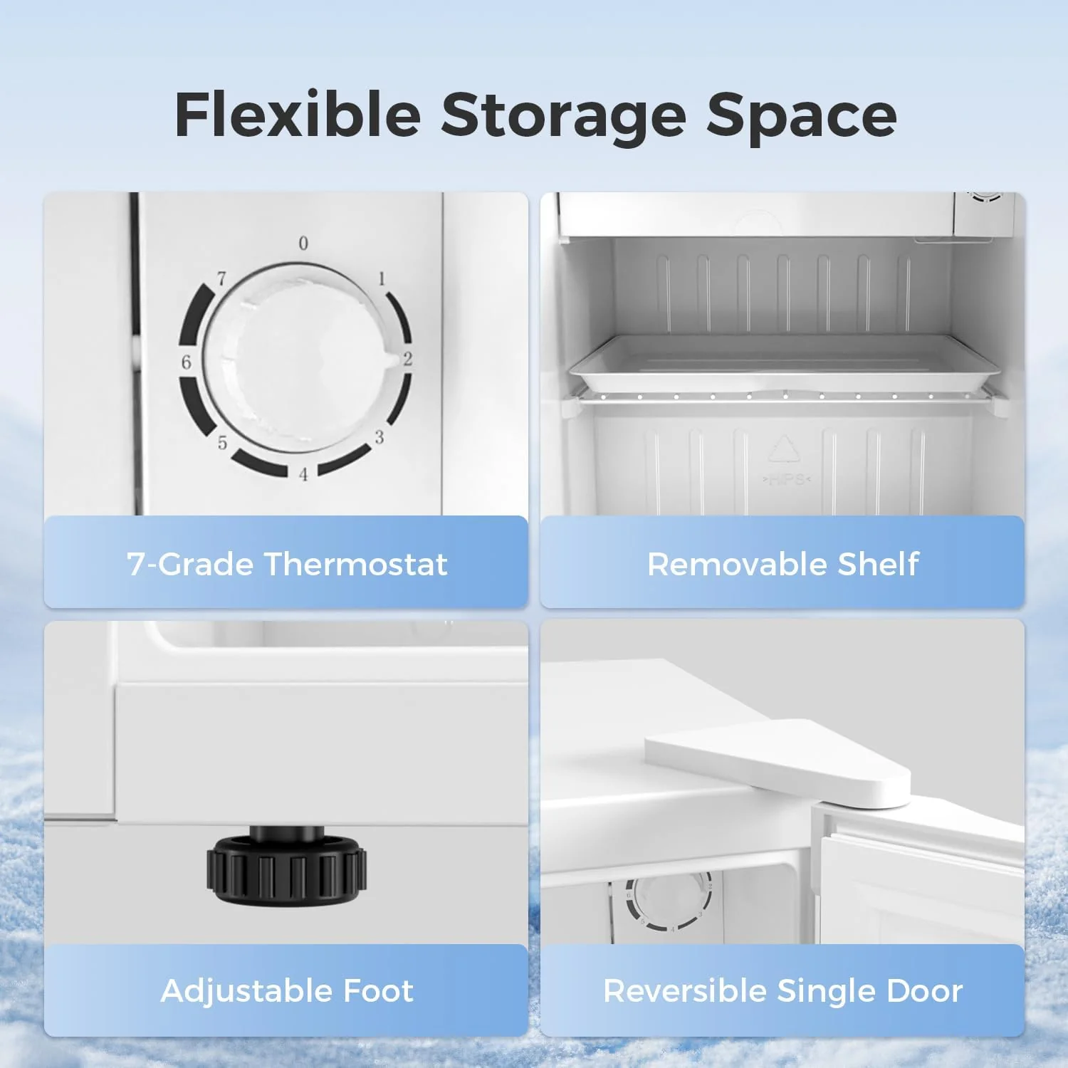 1.6 2.6 3.2 CU FT Mini Fridge with Freezer - Image 12