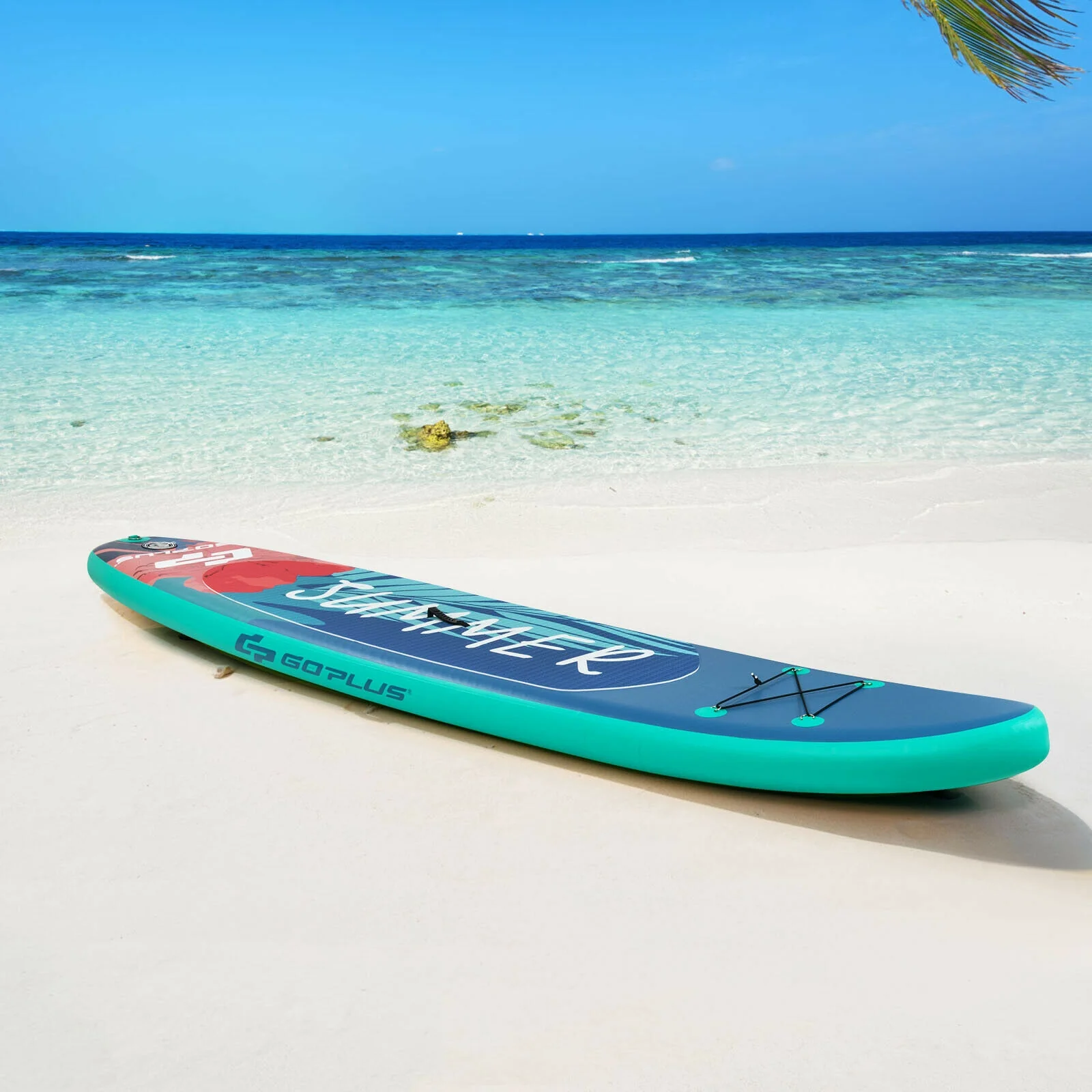 10 Feet Inflatable Stand Up Paddle Board with Backpack Leash Aluminum Paddle-L - Image 2