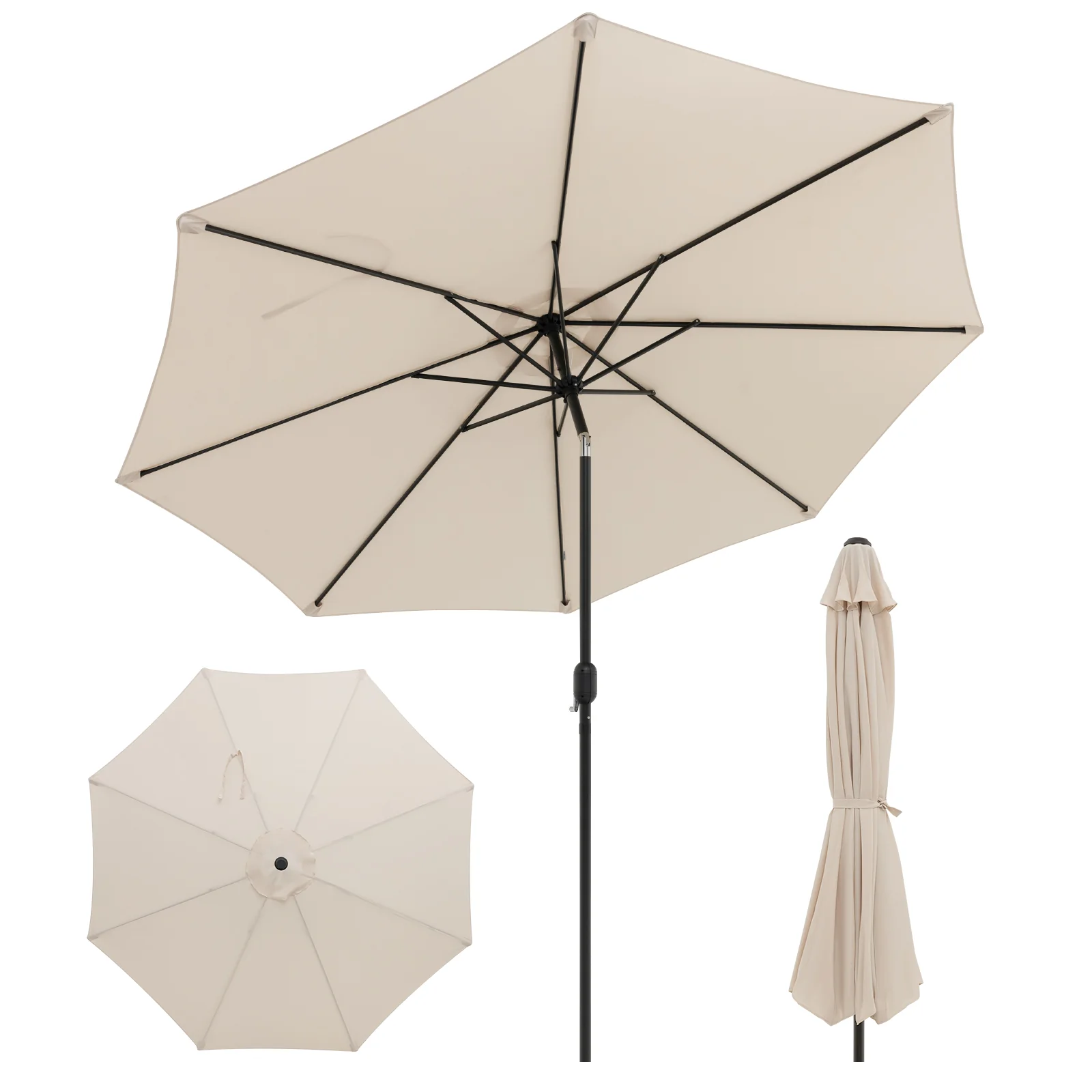 10 Feet Outdoor Patio Umbrella with Tilt Adjustment and Crank - Image 4