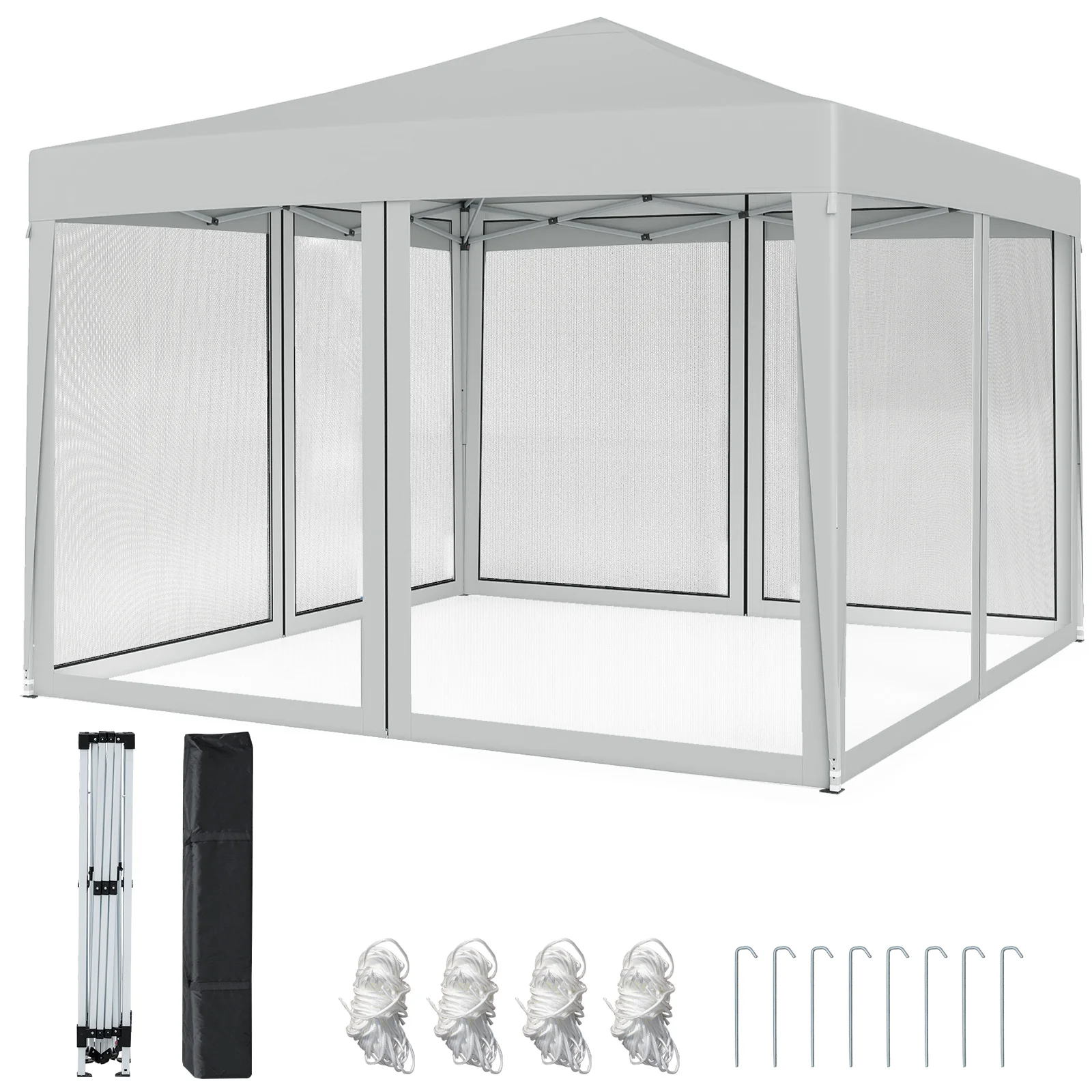 10 FT x 10 FT Pop-Up Canopy Tent Easy Setup Instant Folding Shelter with Mesh Netting - Image 7