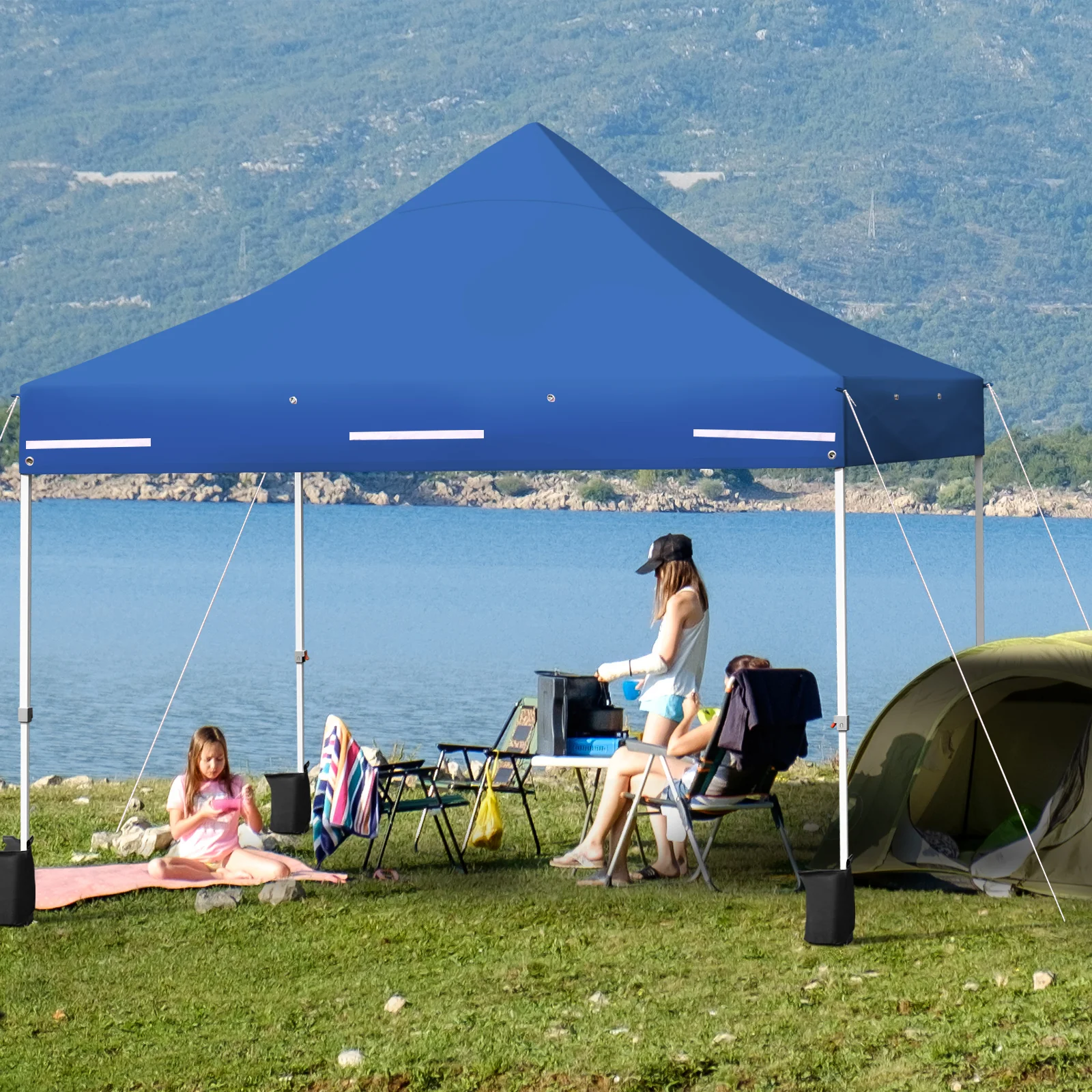10' x 10' Feet Pop up Gazebo with 4 Height and Adjust Folding Awning - Image 15