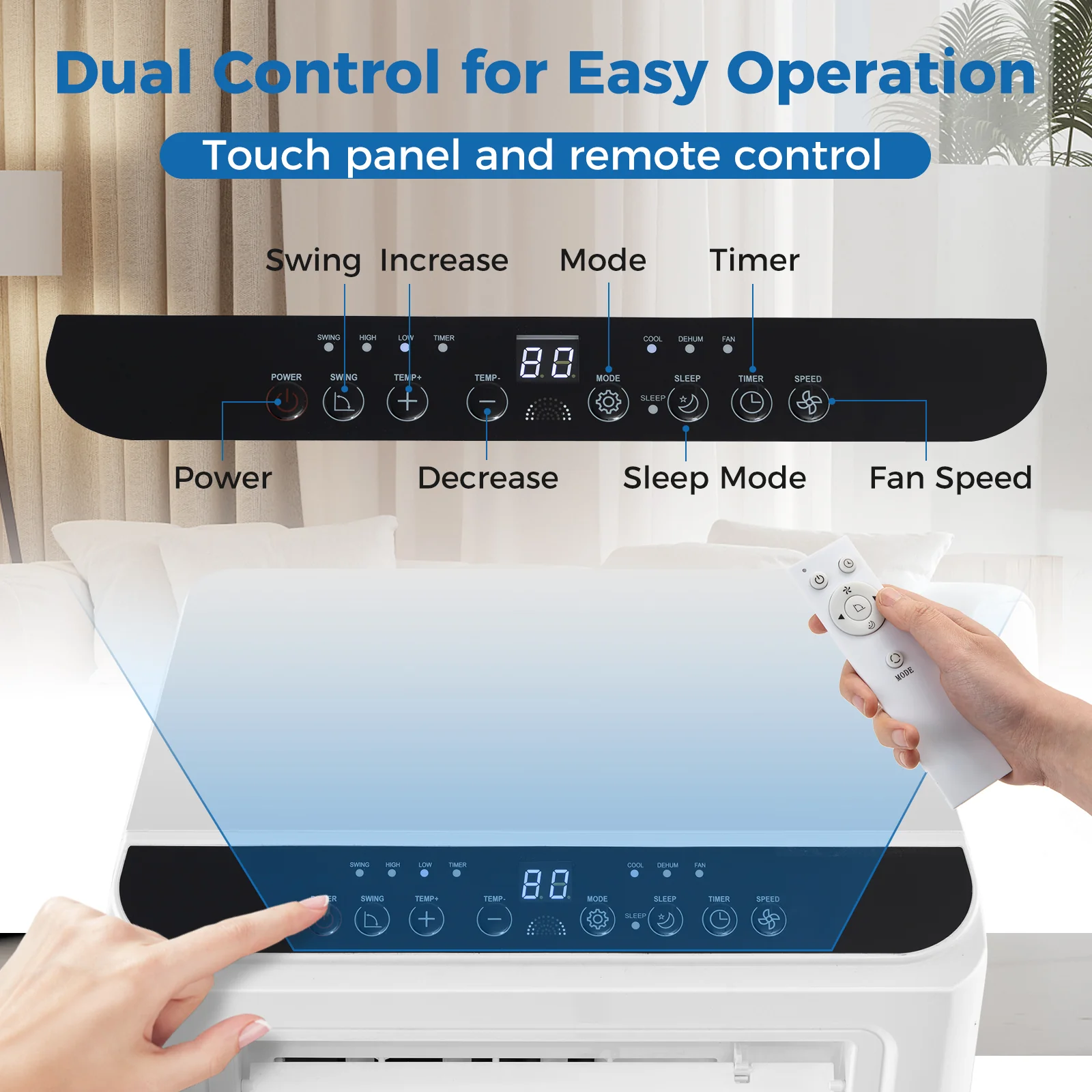 10000 BTU Portable Air Conditioner 3 in 1 Floor AC Unit with Fan and Dehumidifier - Image 7