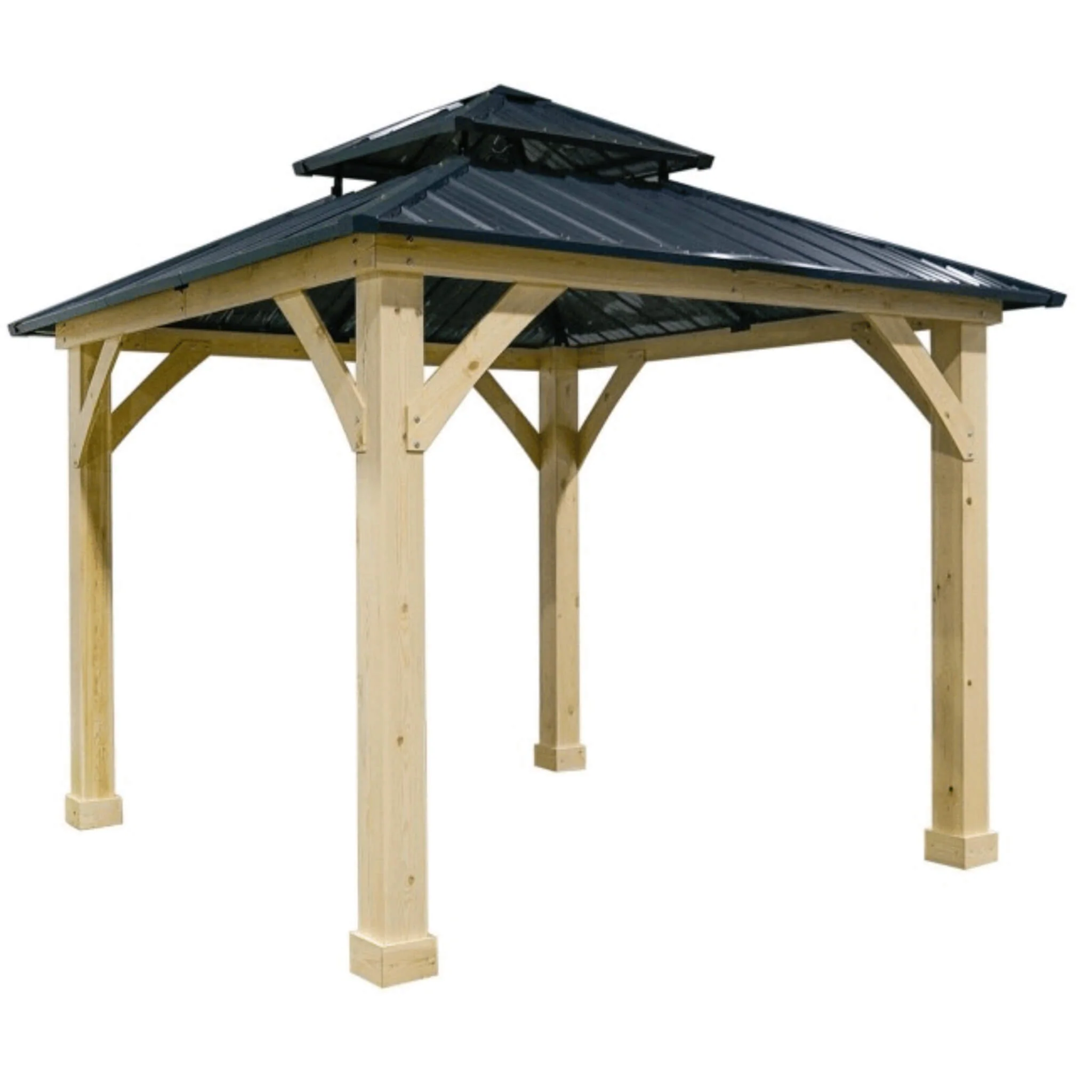 10' x 10' Premium Outdoor Patio Hardtop Gazebo with Double Steel Roof - Image 4