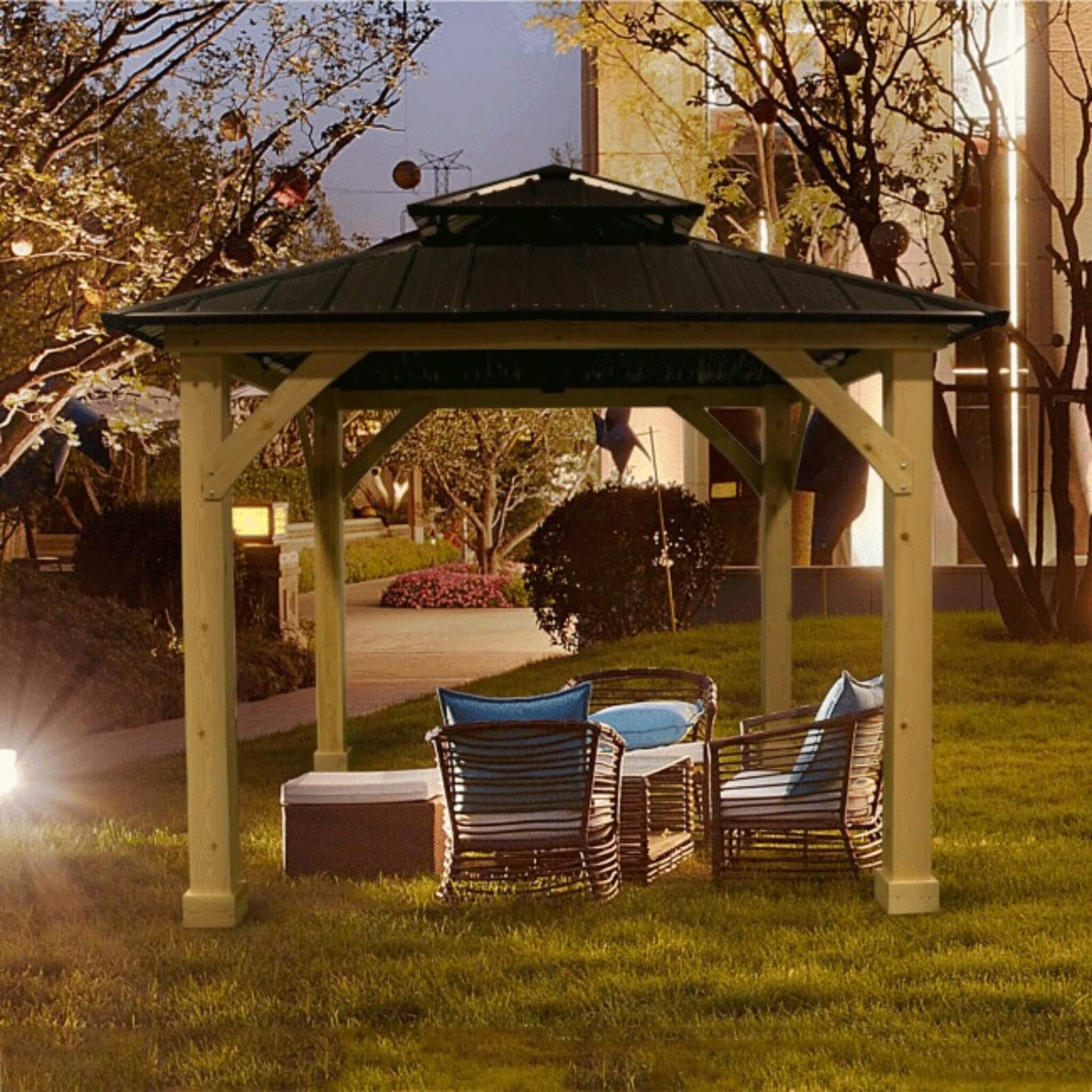 10' x 10' Premium Outdoor Patio Hardtop Gazebo with Double Steel Roof - Image 6