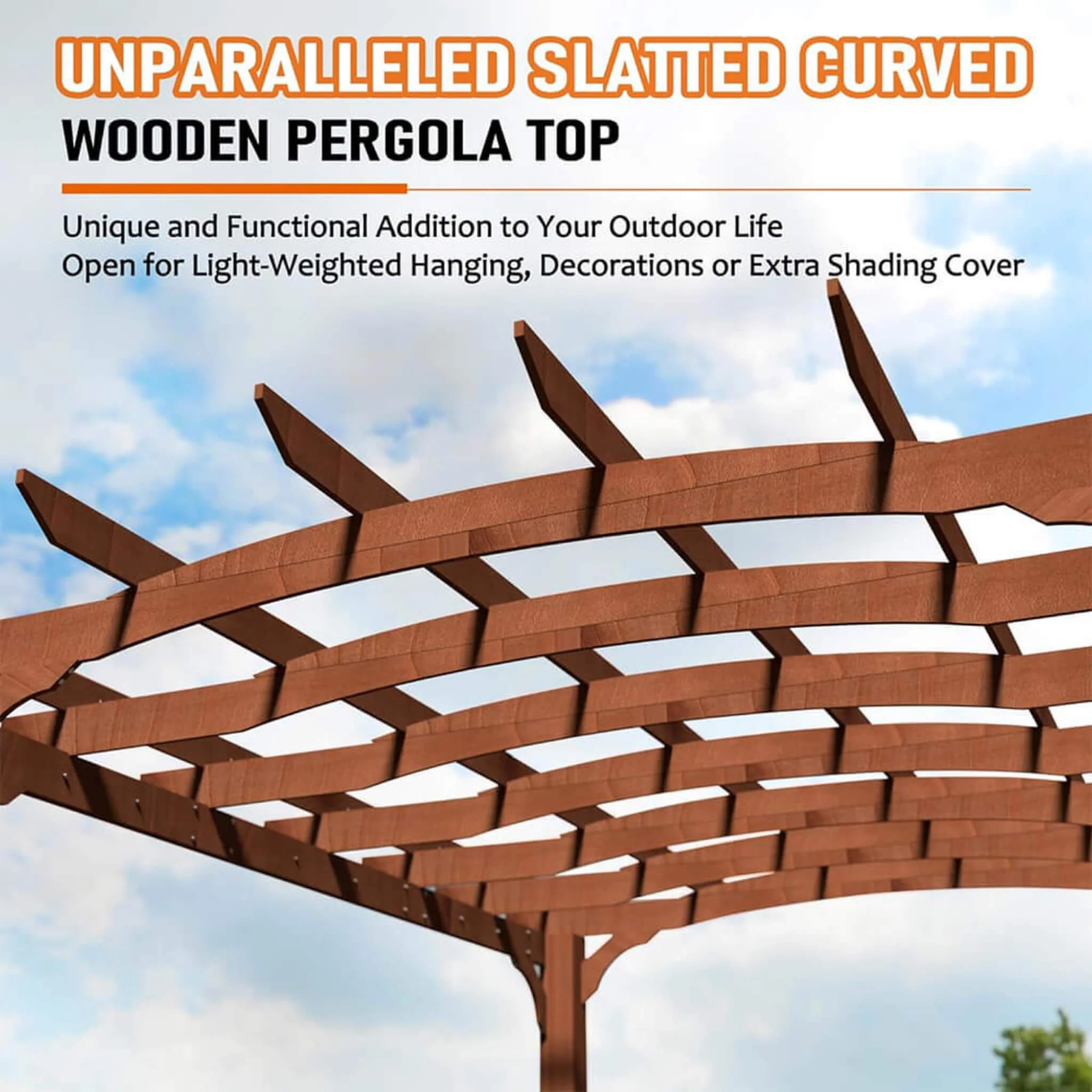 10' x 12' Alora Premium Outdoor All-Season Cedar Wood Gazebo Pergola with Arched Roof - Image 4