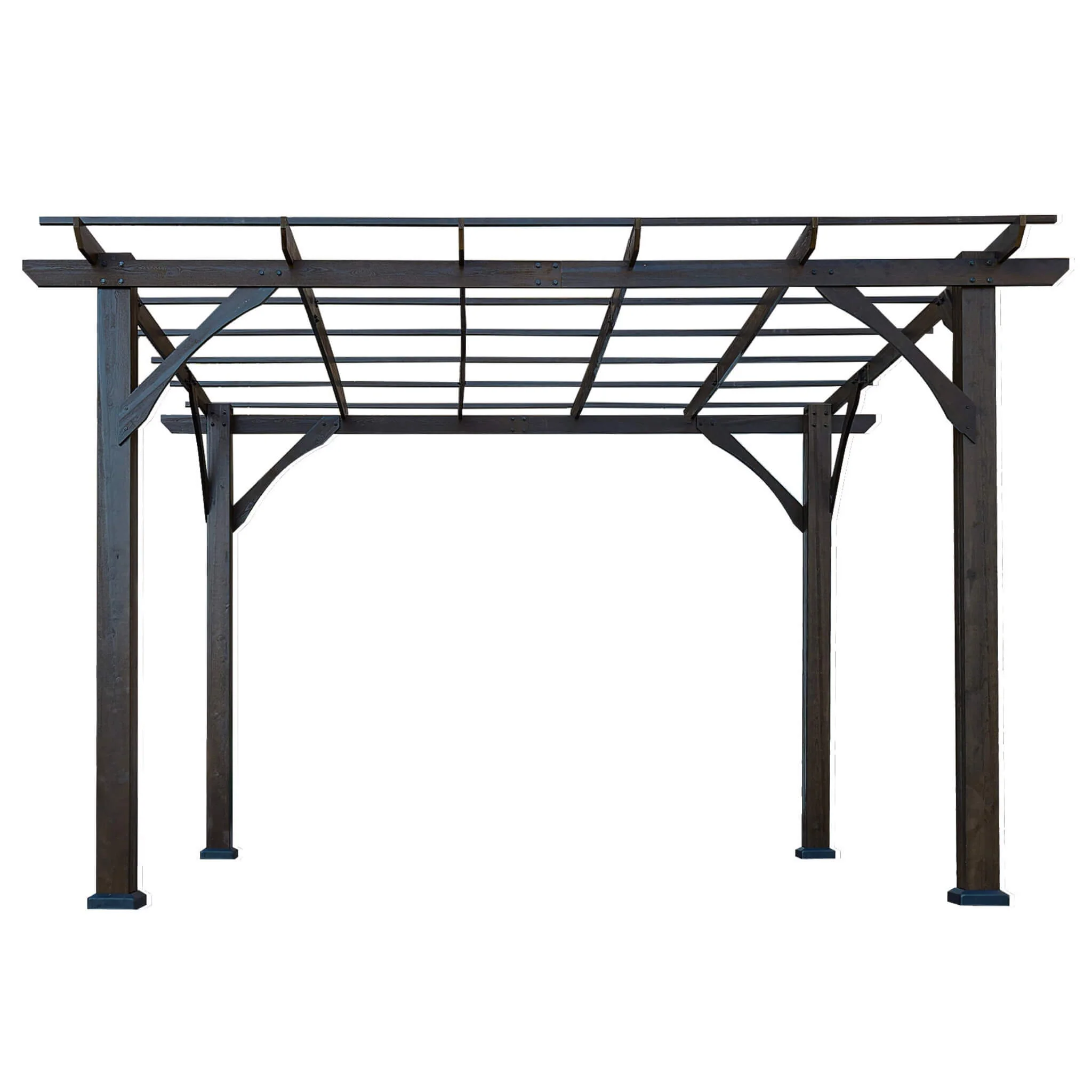 10' x 12' FT Alora Premium Outdoor Brown Cedar Wood Pergola For Spacious Patios - Image 10