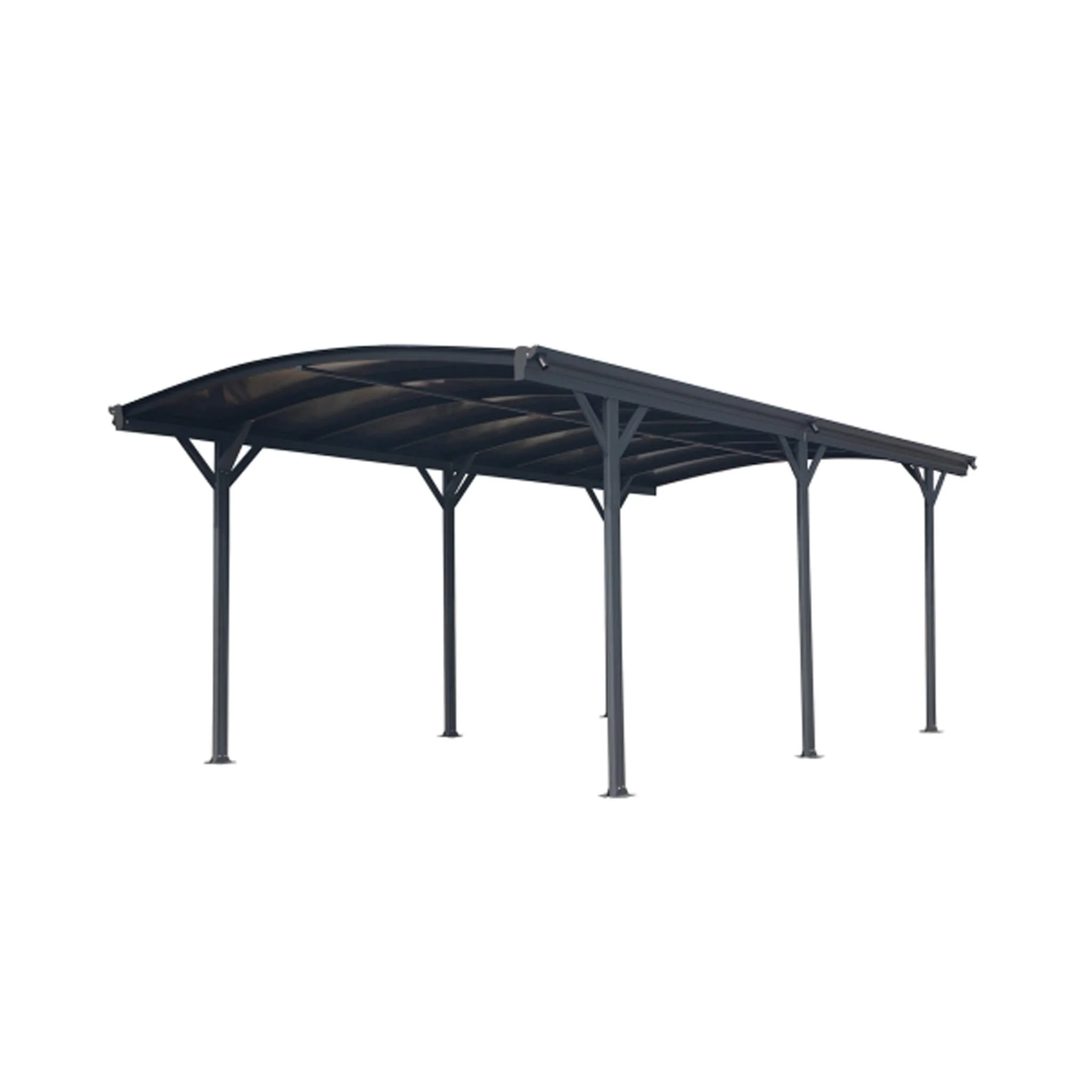 10FT x 19FT Alora Heavy-Duty Outdoor Aluminum Arch Carport with Polycarbonate Panels - Image 4