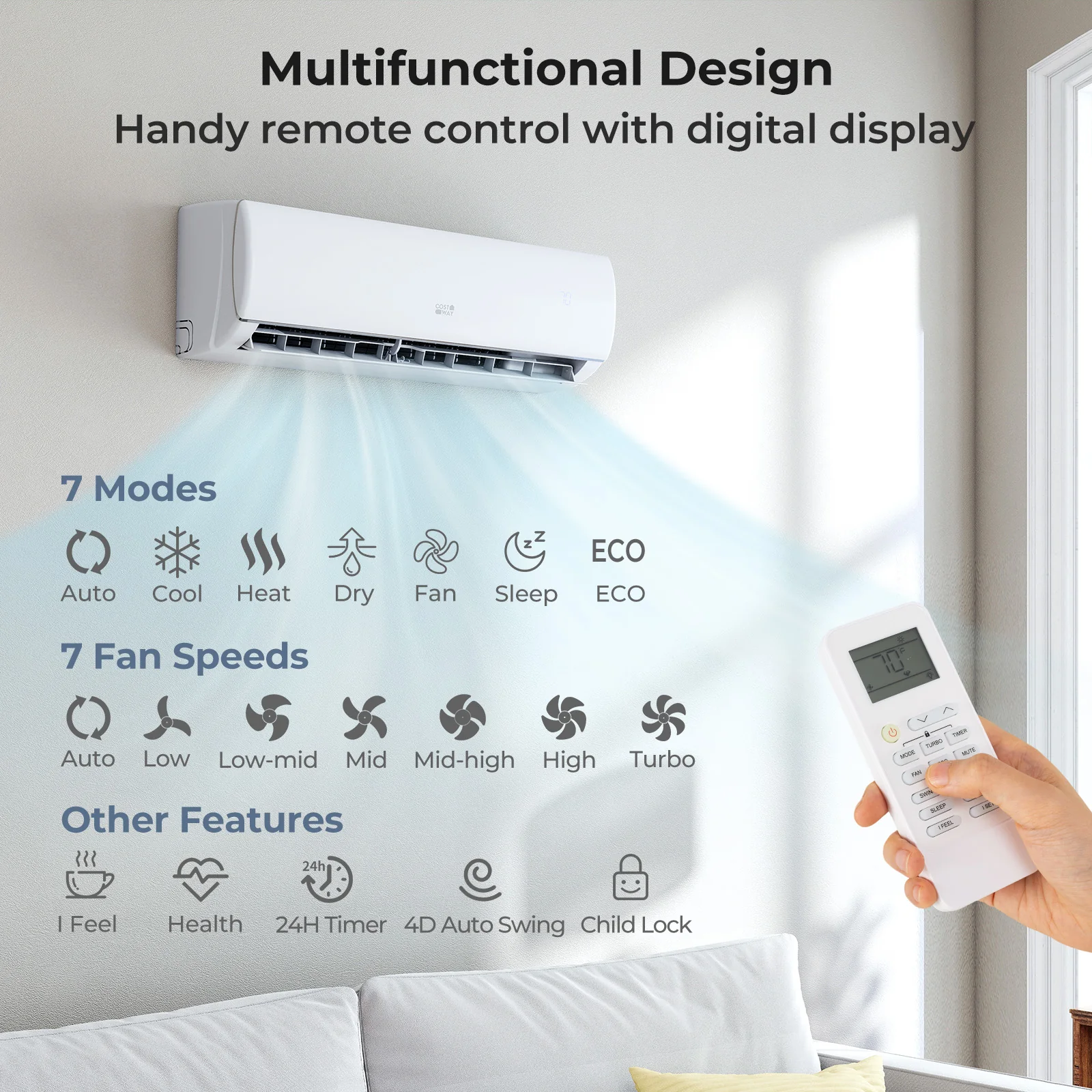 11500 BTU 208/230V Mini Split Air Conditioner and Heater Pump System - Image 8