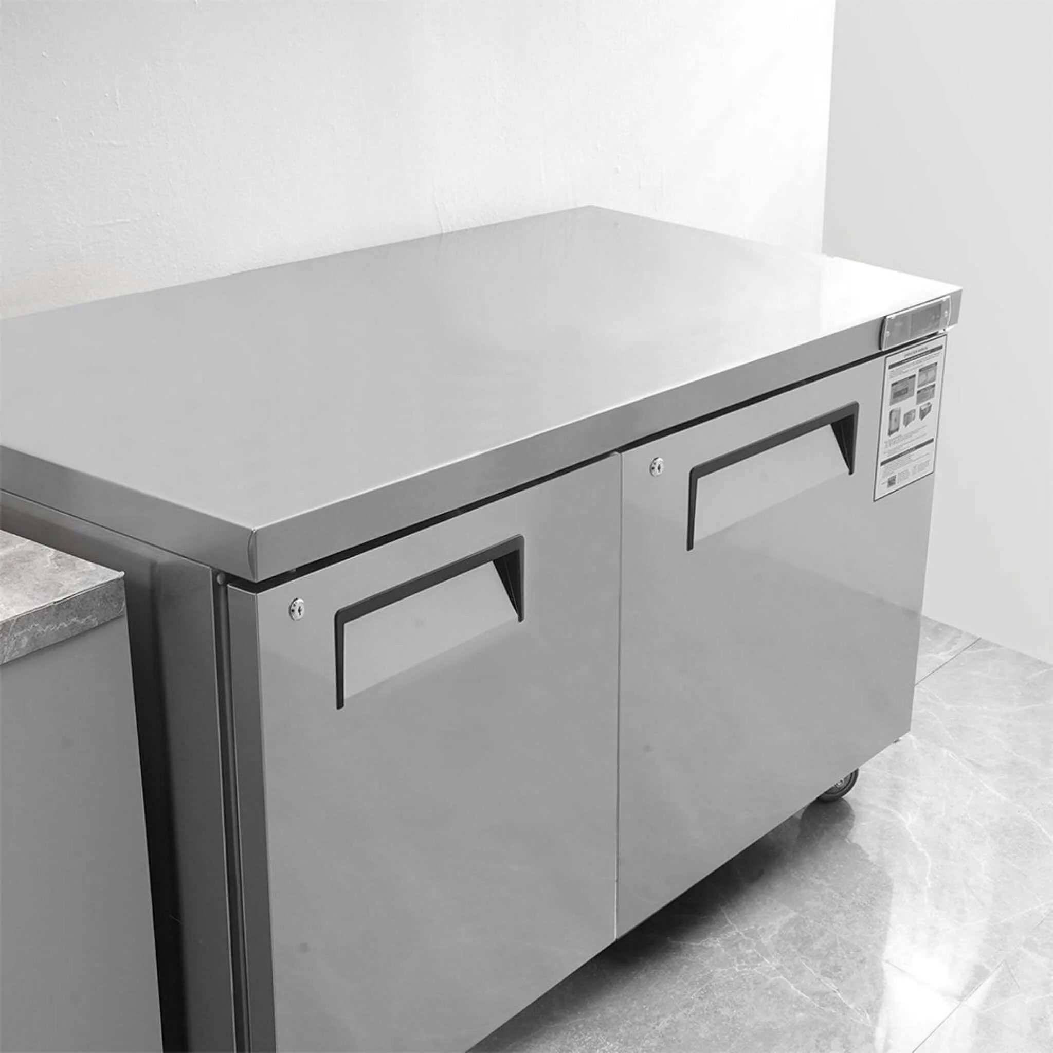 12.9 Cu.Ft 2-Door Commercial Stainless Steel Worktop Undercounter Refrigerator, 48" - Image 11