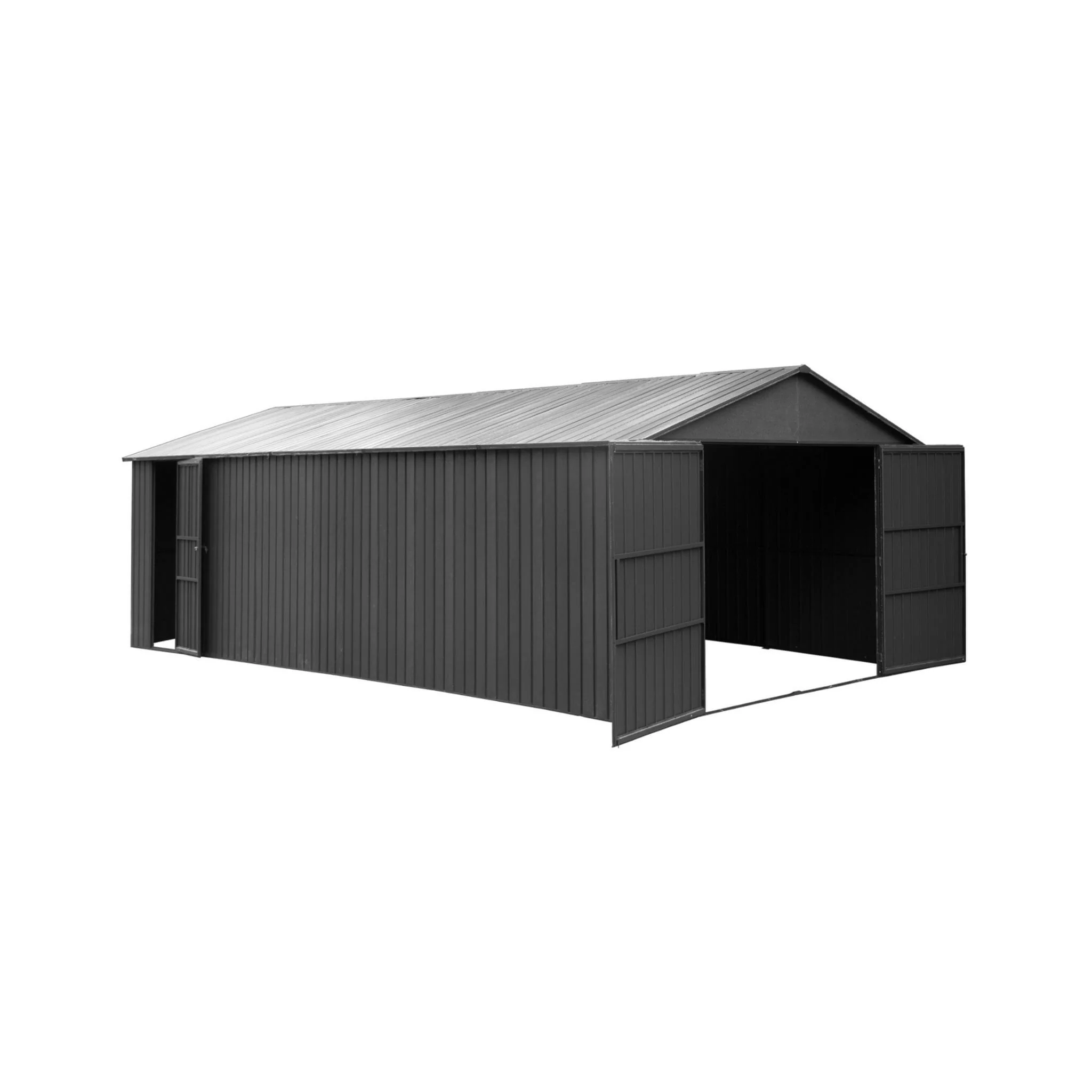 12' x 25' FT Alora Extra Large Heavy-Duty Outdoor Metal Carport Garage Shed With Lockable Double Hinged Doors - Image 2