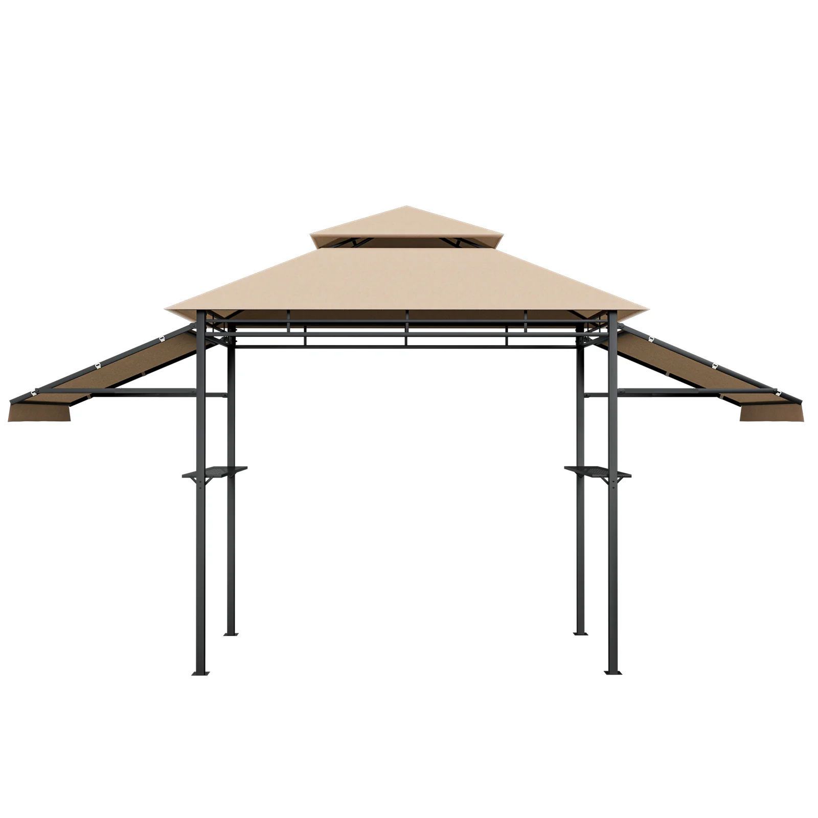 13.5 x 4 Feet Patio BBQ Grill Gazebo Canopy with Dual Side Awning - Image 3