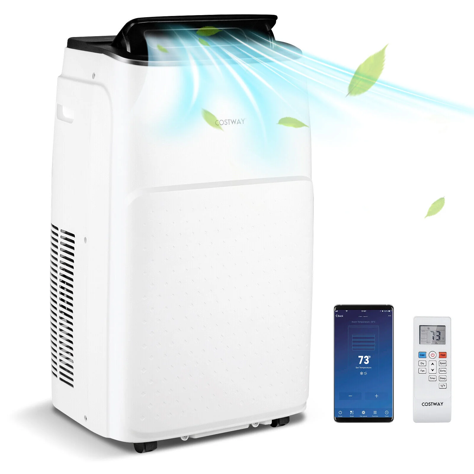 13000 BTU Portable 4-in-1 Air Conditioner with App and Voice Control-White - Image 3