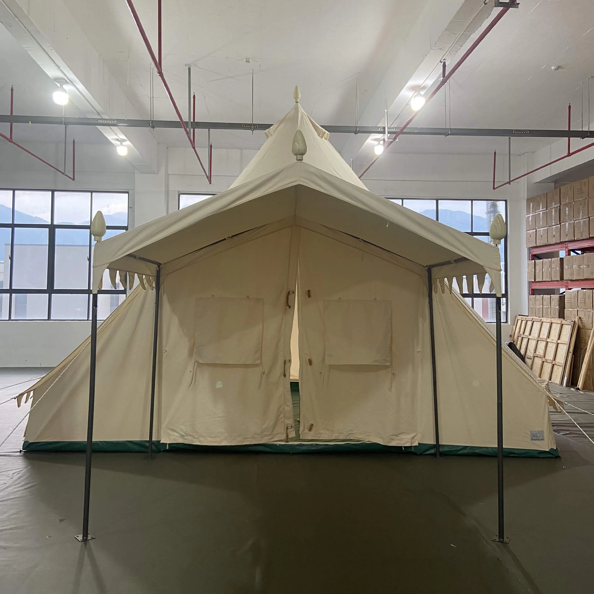 13' x 19' FT Extra Large Heavy-Duty Outdoor Four Seasons Glamping Canvas Bell Yurt Tent - Image 2