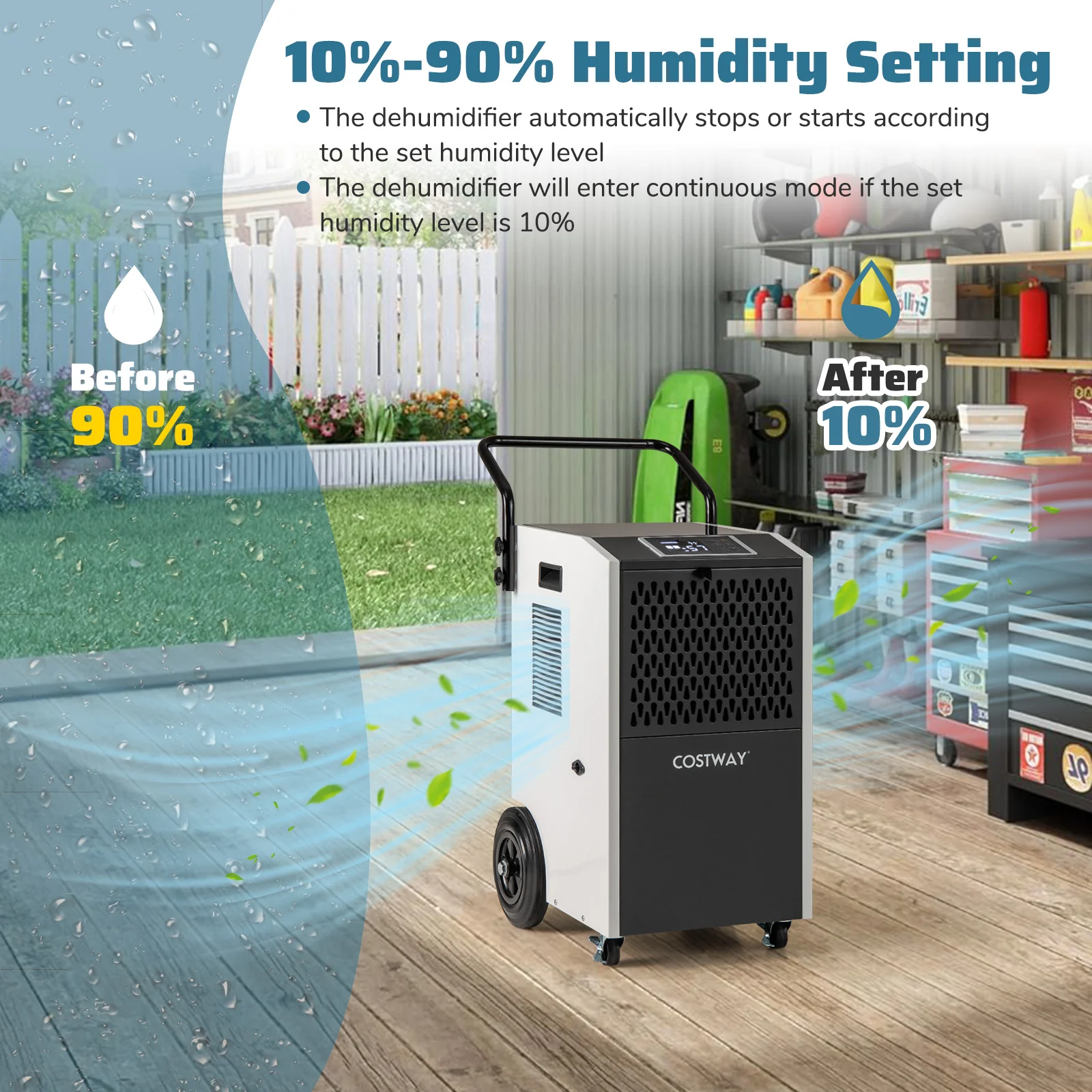 154 Pints Commercial Dehumidifier with Pump and Drain Hoses - Image 5
