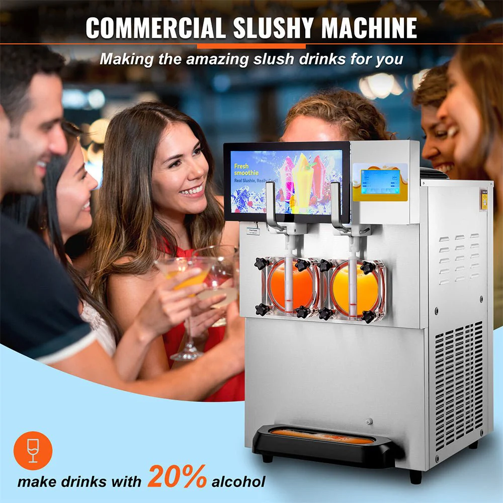 16L Commercial Double Frozen Margarita Ice Slushie Drink Maker Machine 1155W - Image 2