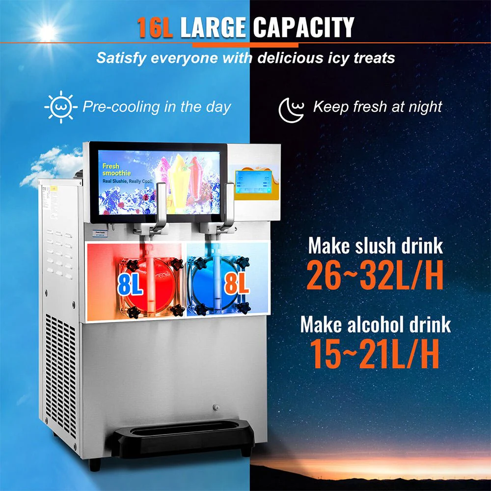 16L Commercial Double Frozen Margarita Ice Slushie Drink Maker Machine 1155W - Image 4