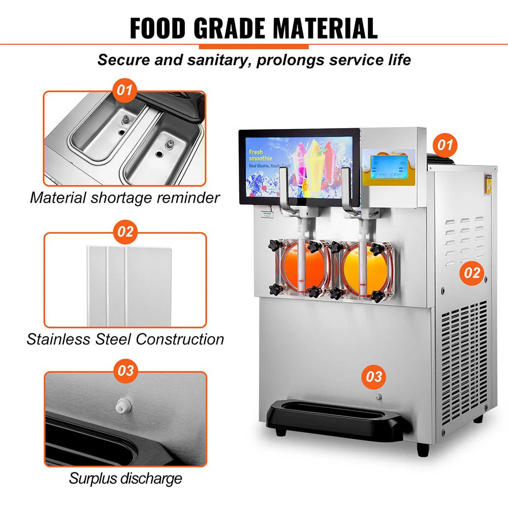 16L Commercial Double Frozen Margarita Ice Slushie Drink Maker Machine 1155W - Image 6