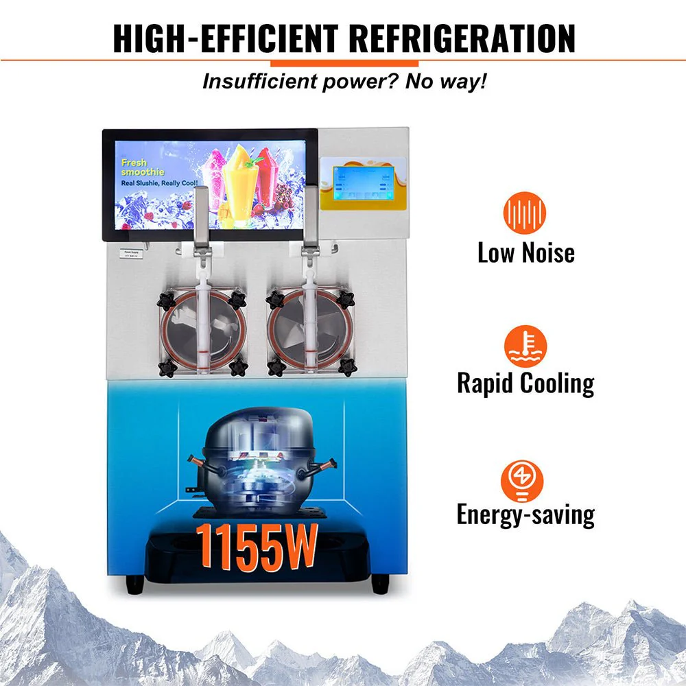 16L Commercial Double Frozen Margarita Ice Slushie Drink Maker Machine 1155W - Image 9