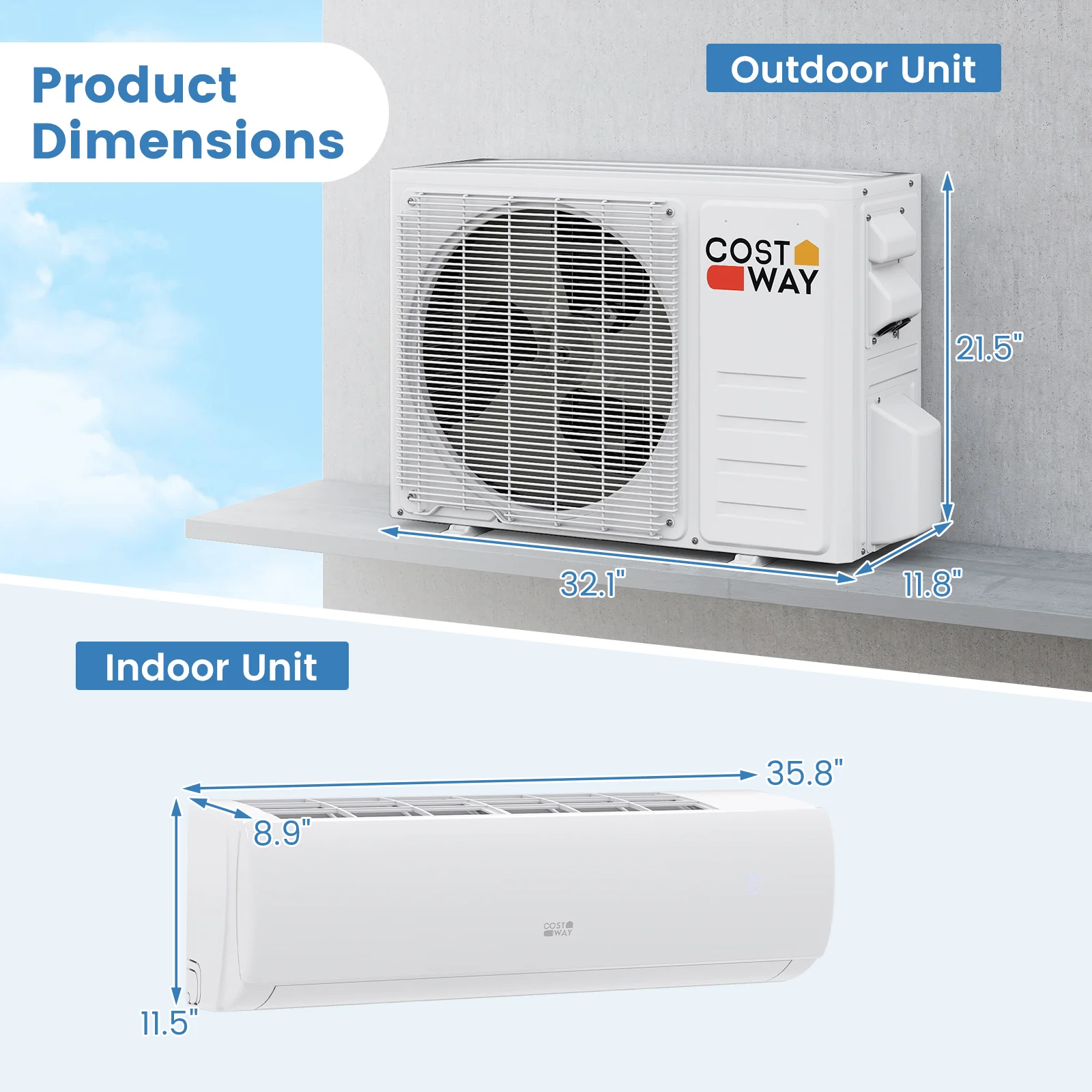 17000 BTU 208/230V Mini Split Air Conditioner and Heater Pump System - Image 3