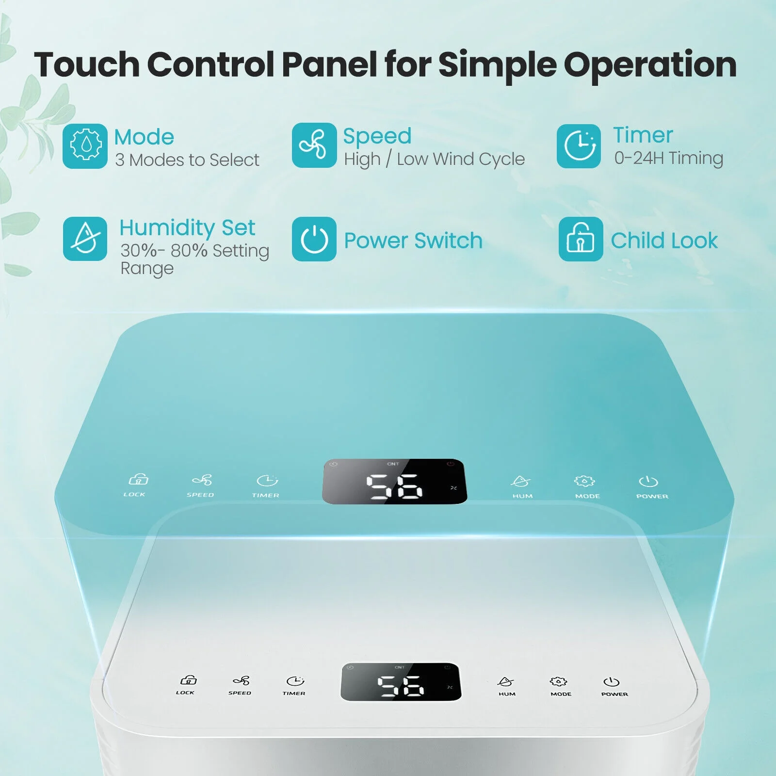 1750 Sq. Ft 32 Pints Dehumidifier with Auto Defrost and 24H Timer Drain Hose-White - Image 2