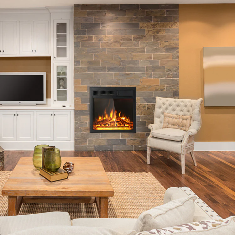 18" / 22.5" Electric Fireplace Insert with 7-Level Adjustable Flame Brightness - Image 2