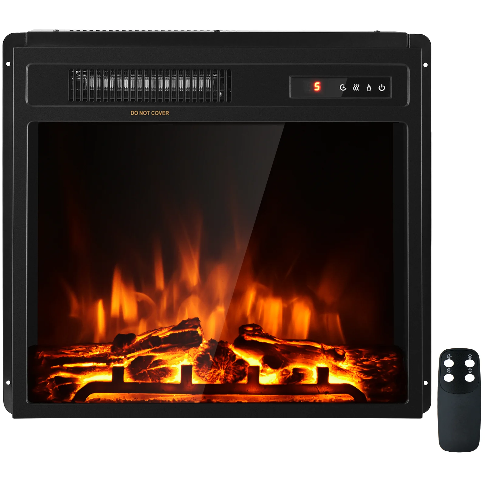 18" 1500W Electric Fireplace Freestanding and Recessed Heater - Image 3
