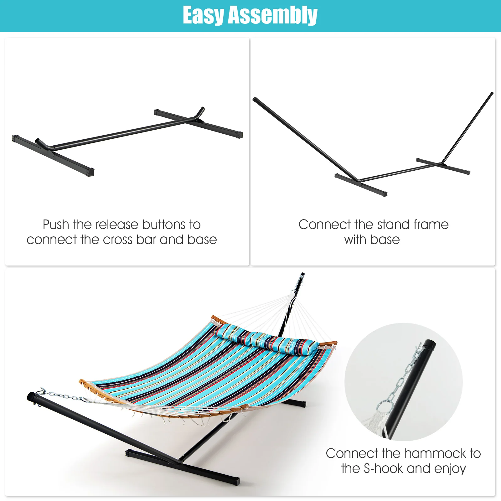 2-Person Heavy-Duty Hammock Stand with  Storage Bag - Image 5