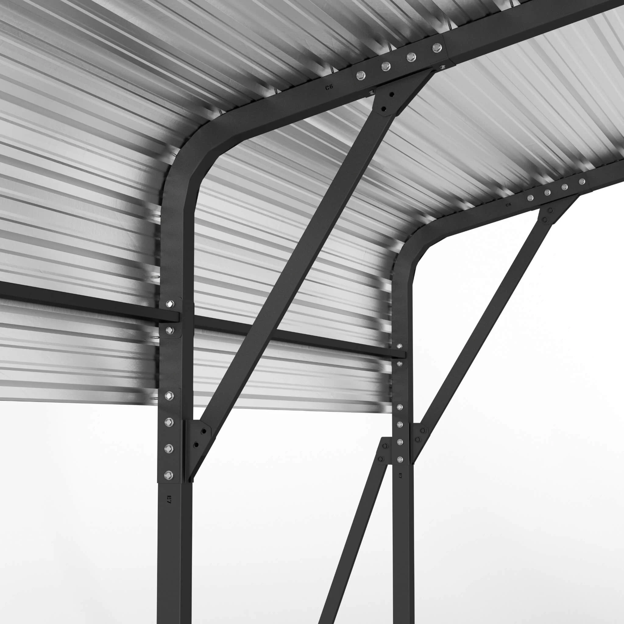 20' x 20' FT Alora Extra Large Heavy-Duty Outdoor Metal Carport With Galvanized Steel Roof - Image 11
