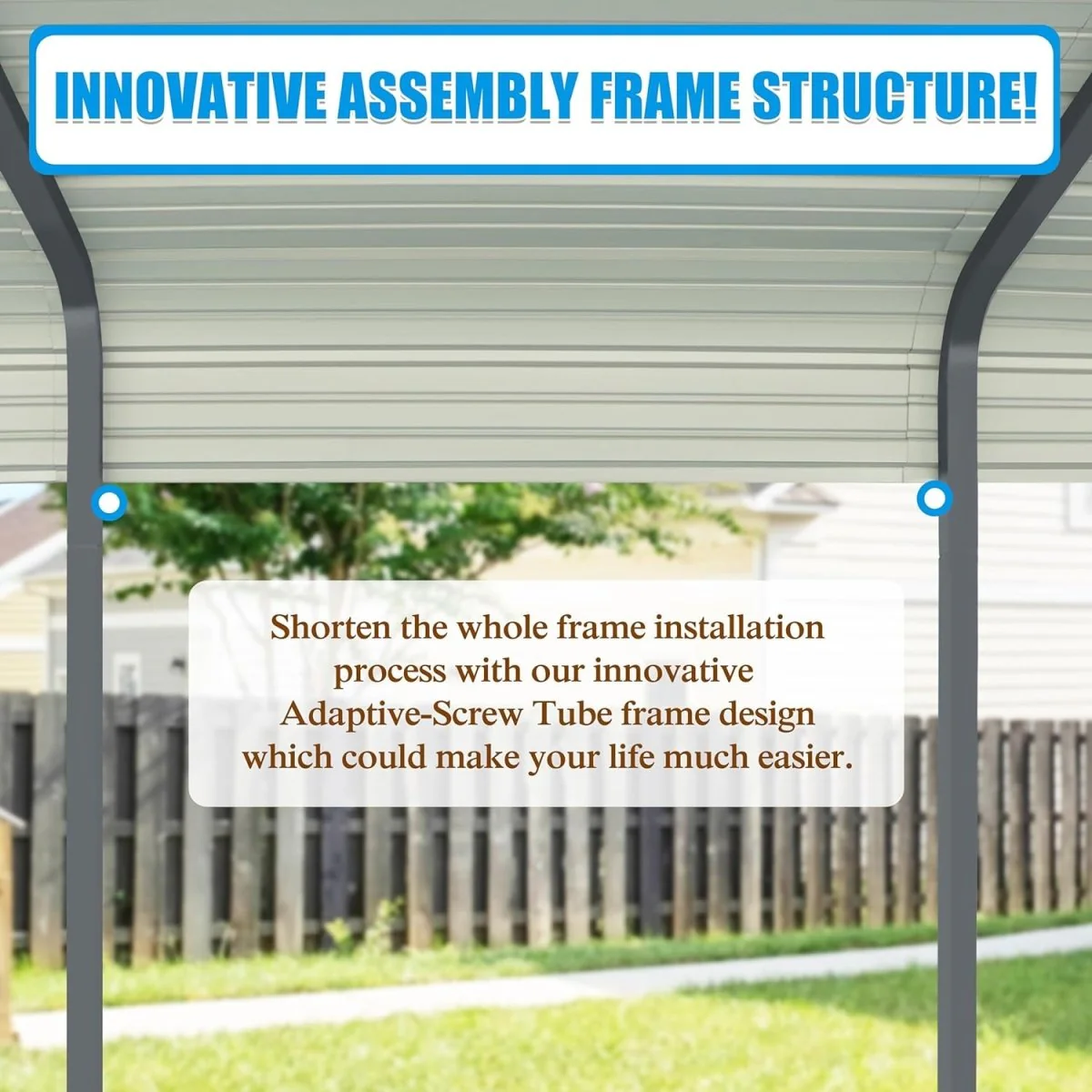 20' x 20' FT Alora Extra Large Premium Heavy-Duty Outdoor Metal Carport Shelter - Image 10