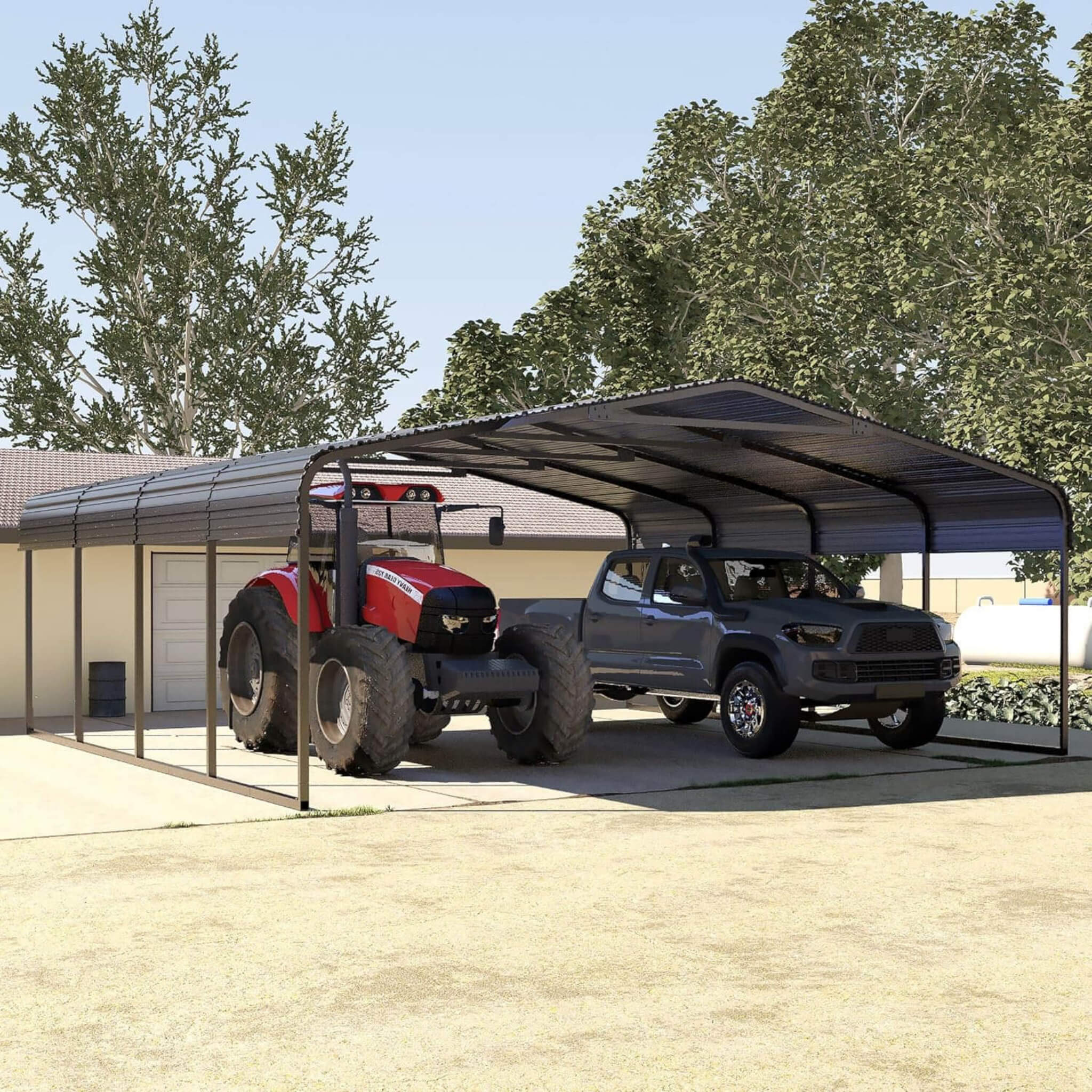 20' x 20' FT Alora Heavy Duty Extra Large 2 Car Metal Carport Kit - Image 8