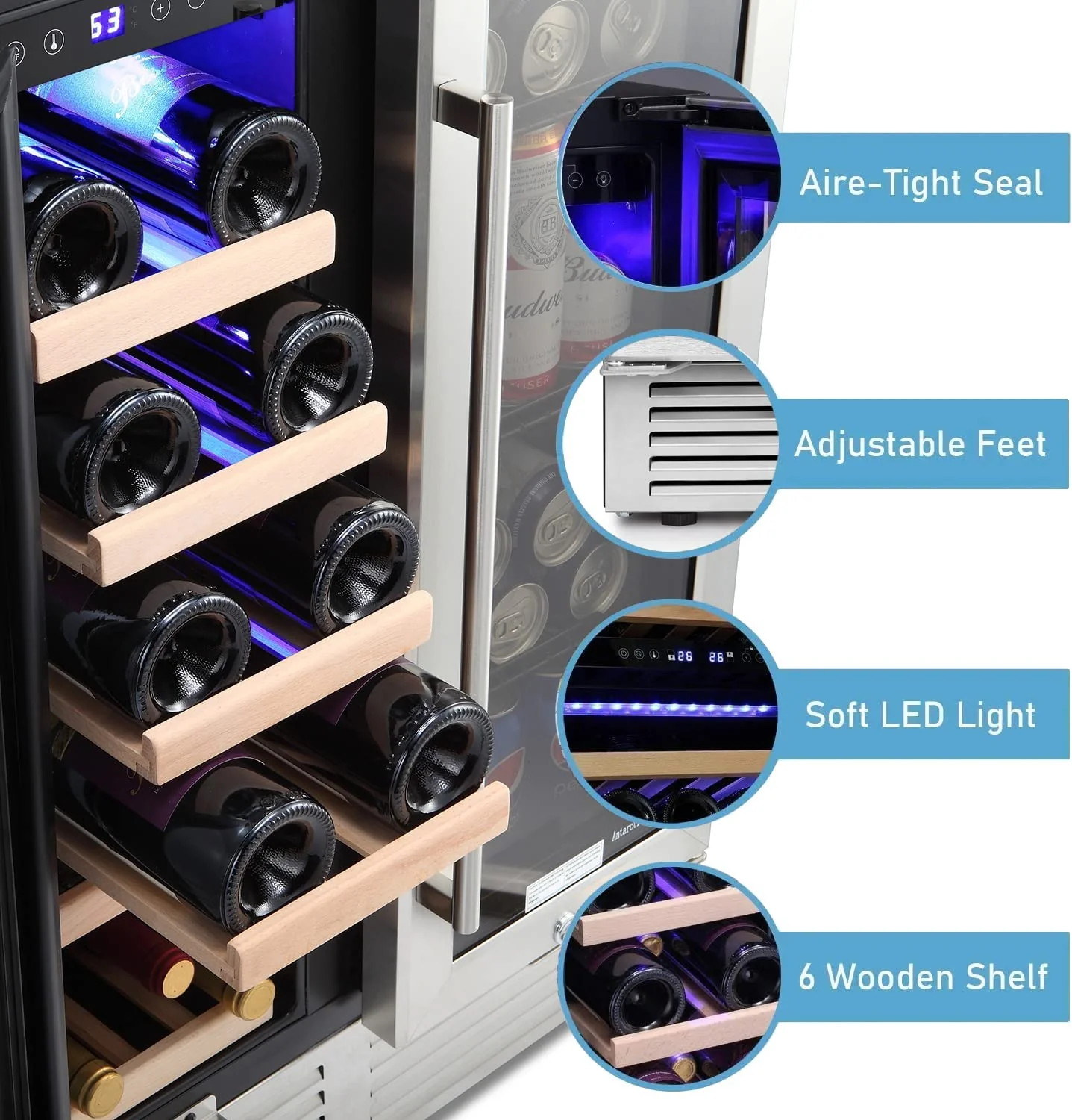 24 Inch Dual Zone Wine Fridge Refrigerator W51115 - Image 3