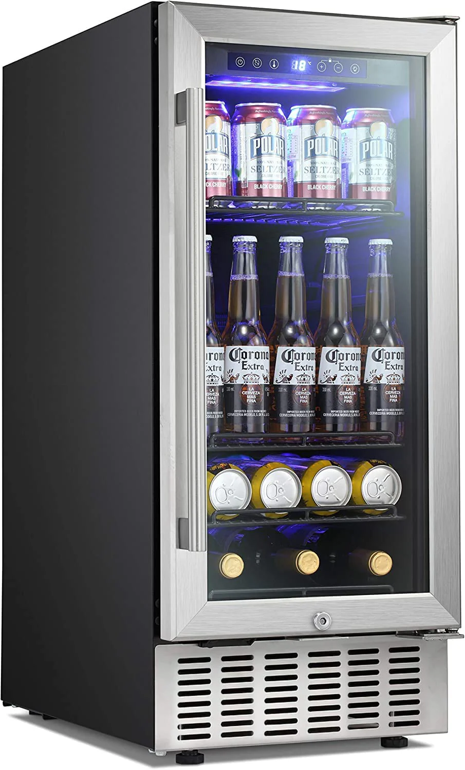 24 Inch Metal Shelves Built-in Wine Cooler Fridge - Image 9