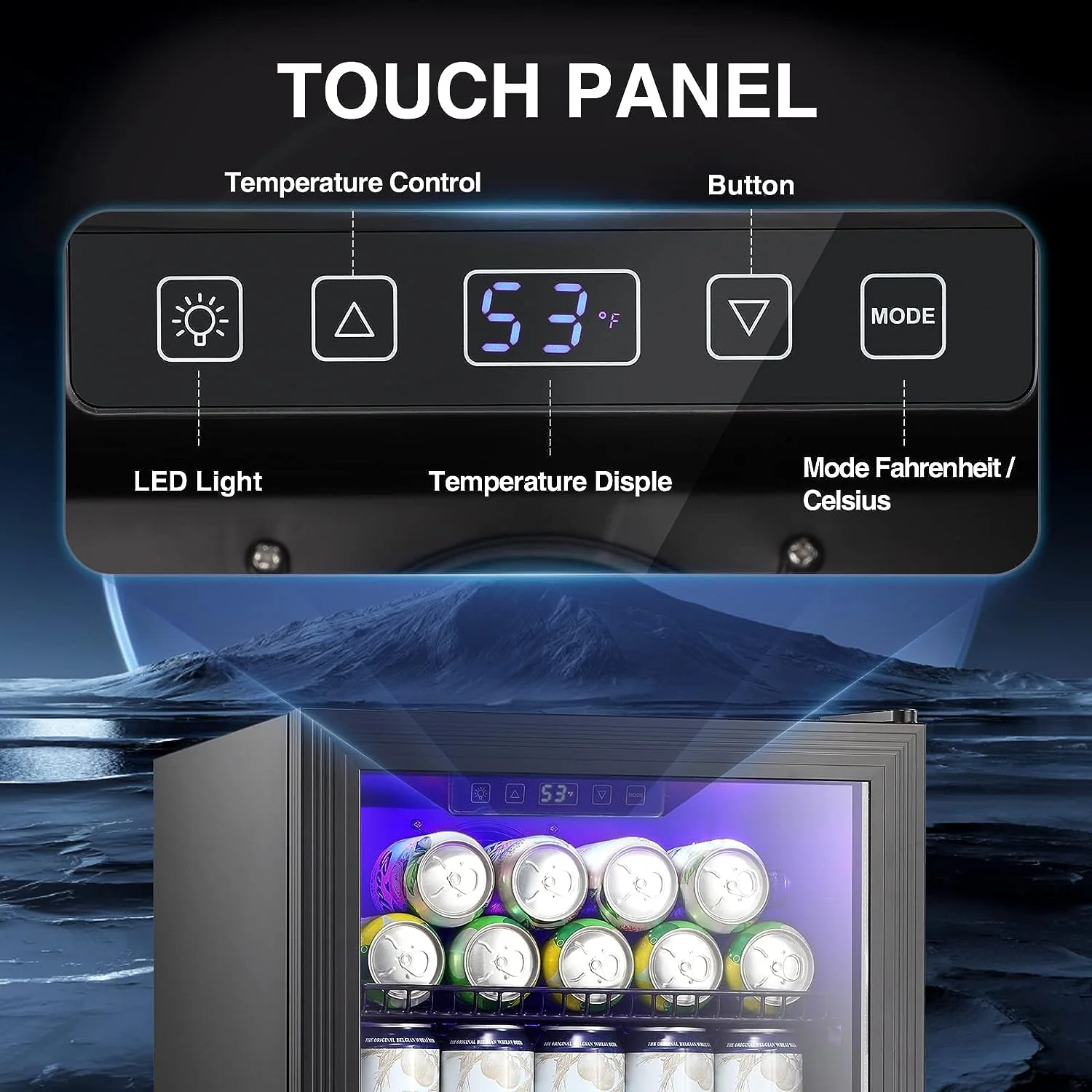3.2 CU. FT. Beverage Refrigerator Wine Cooler W6890 - Image 2