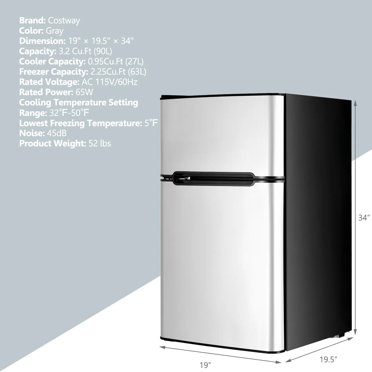 3.2 cu ft. Compact Stainless Steel Refrigerator - Image 11