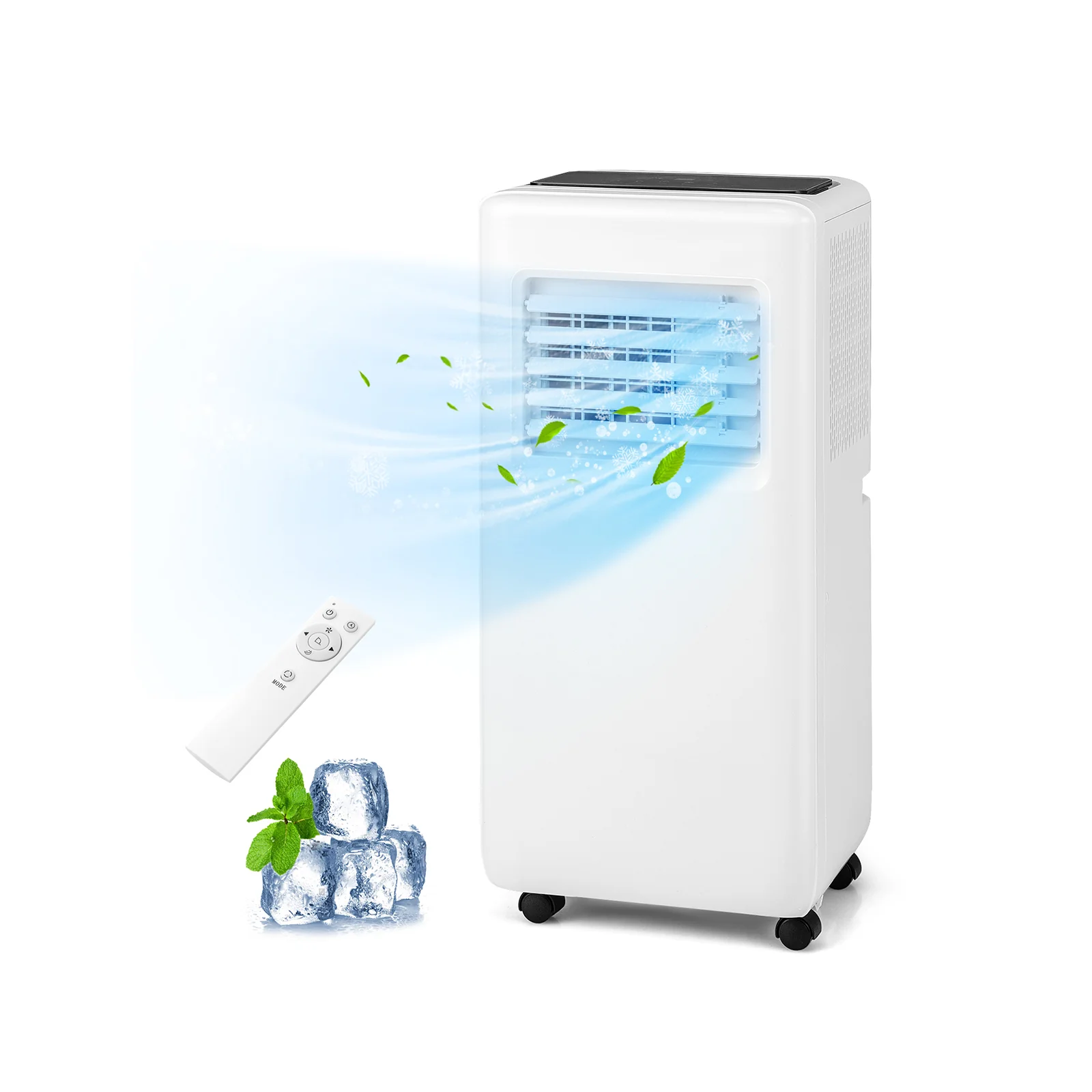 3-in-1 8000 BTU Portable Air Conditioner with Remote Control-White - Image 3