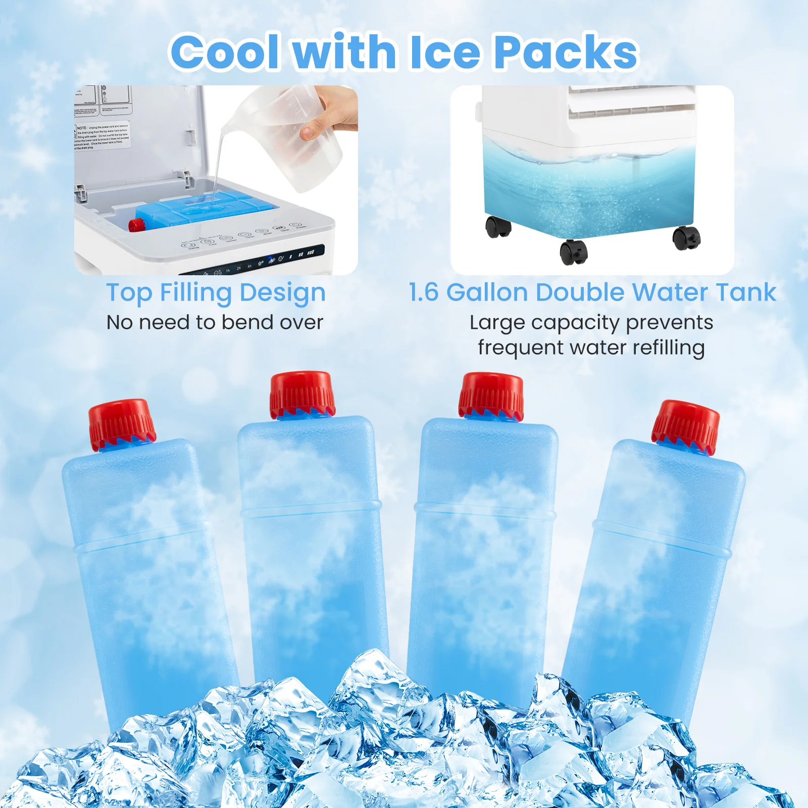 3-in-1 Evaporative Portable Air Cooler with 3 Modes include Remote Control-White - Image 6