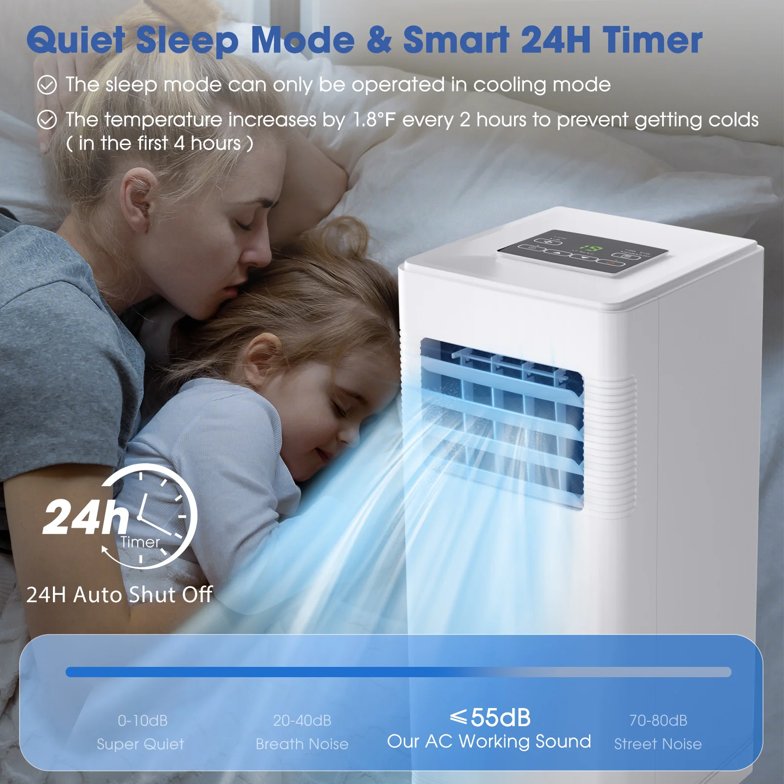 3-in-1 Portable Air Conditioner with Cooling Fan Dehumidifier Function 10000 BTU - Image 8
