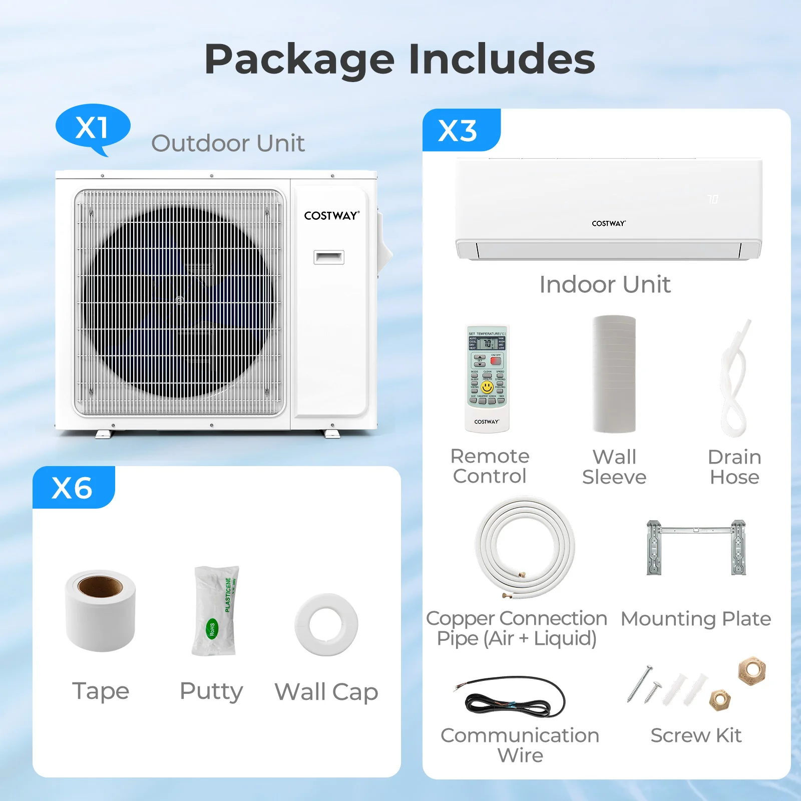 30000 BTU 3 Zone 23 SEER2 Mini Split Air Conditioner Wifi Enabled with Heat Pump - Image 5