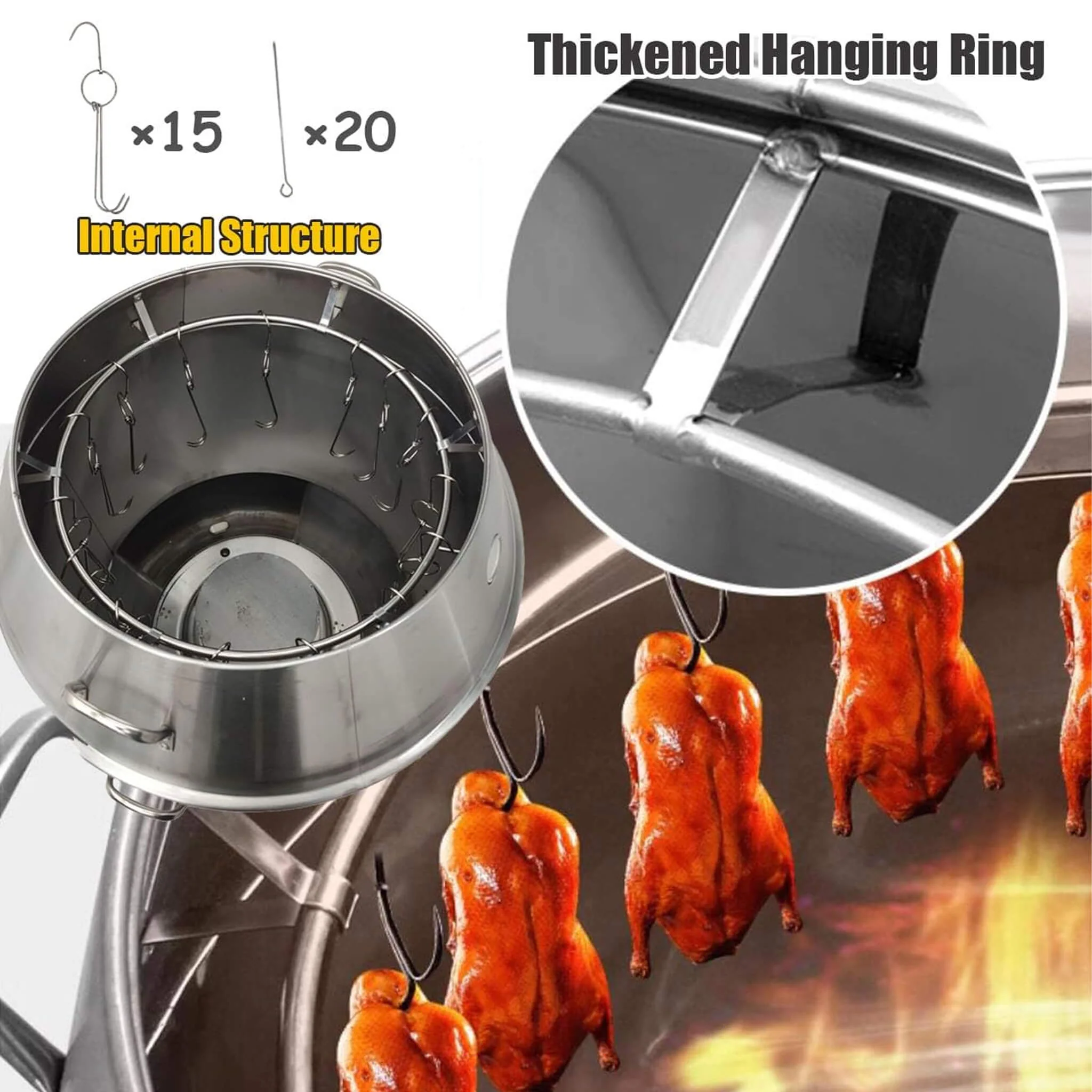 31-Inch Stainless Steel Commercial LPG Roaster Grill Oven For Chicken, Duck, and Turkey - Image 6