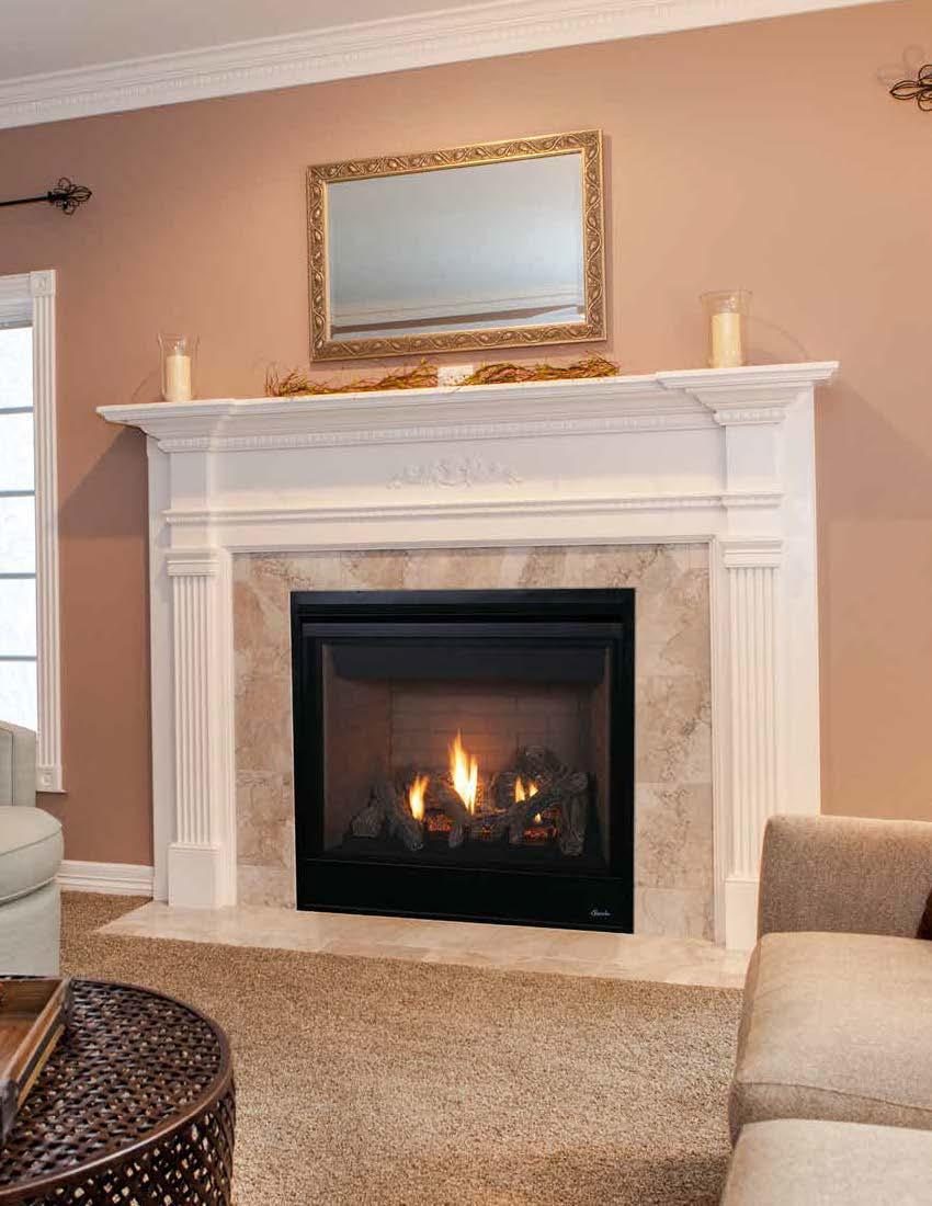 Superior 35" Direct Vent Fireplace Millivolt Aged Oak Logs Top/Rear LP - DRT3035DMP-C