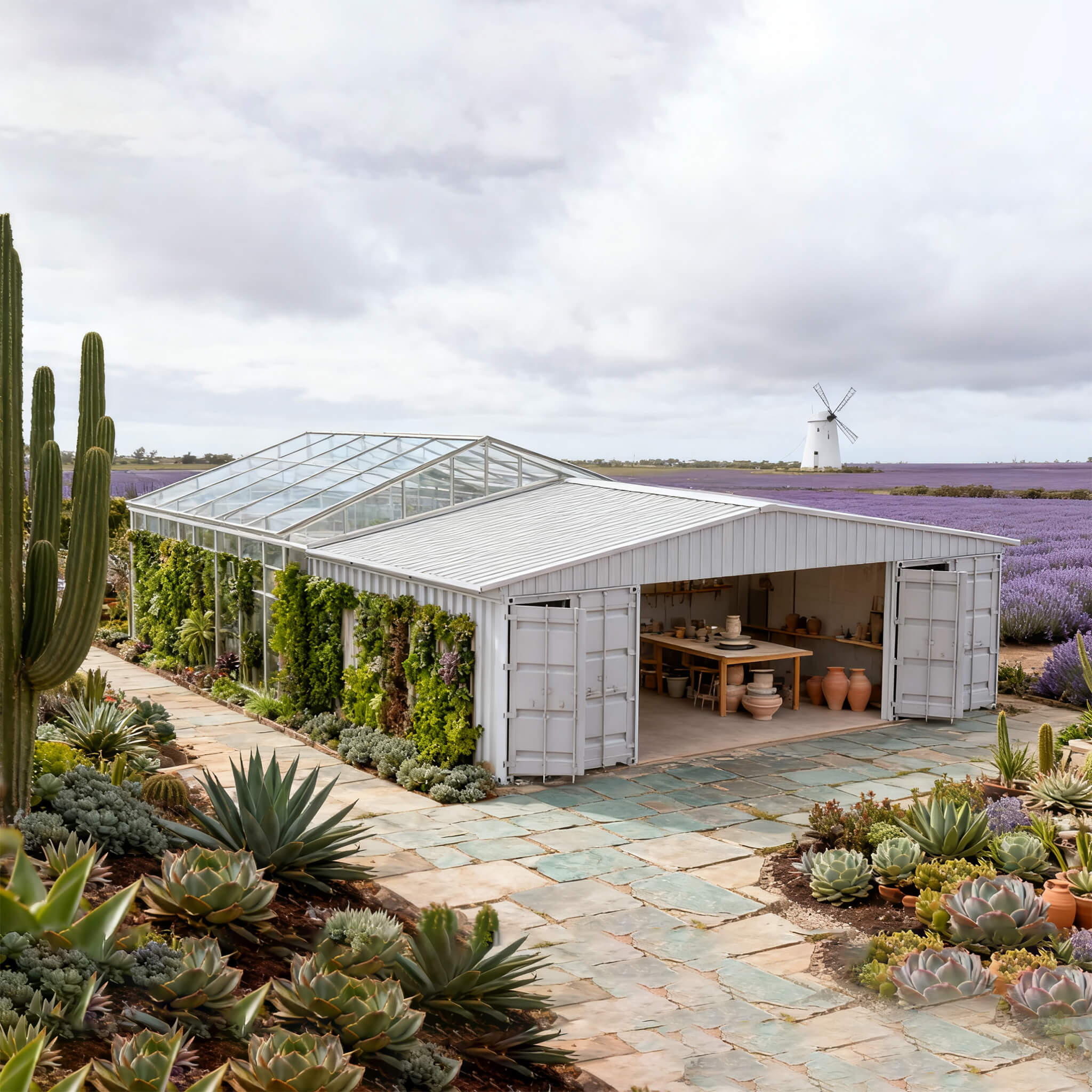 36' x 40' FT Heavy-Duty Weather-Resistant Galvanized Steel Container Roof Kit [No Containers] - Image 7