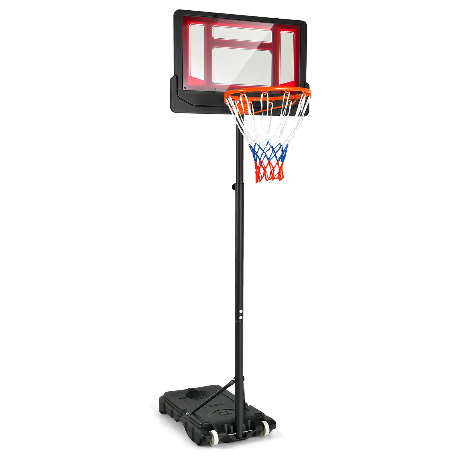 4.3-8.2 FT Portable Basketball Hoop with Adjustable Height and Wheels - Image 4