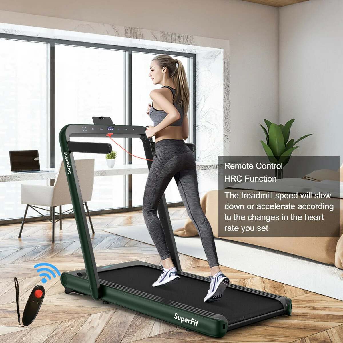 4.75HP 2 In 1 Folding Treadmill with Remote APP Control - Image 17