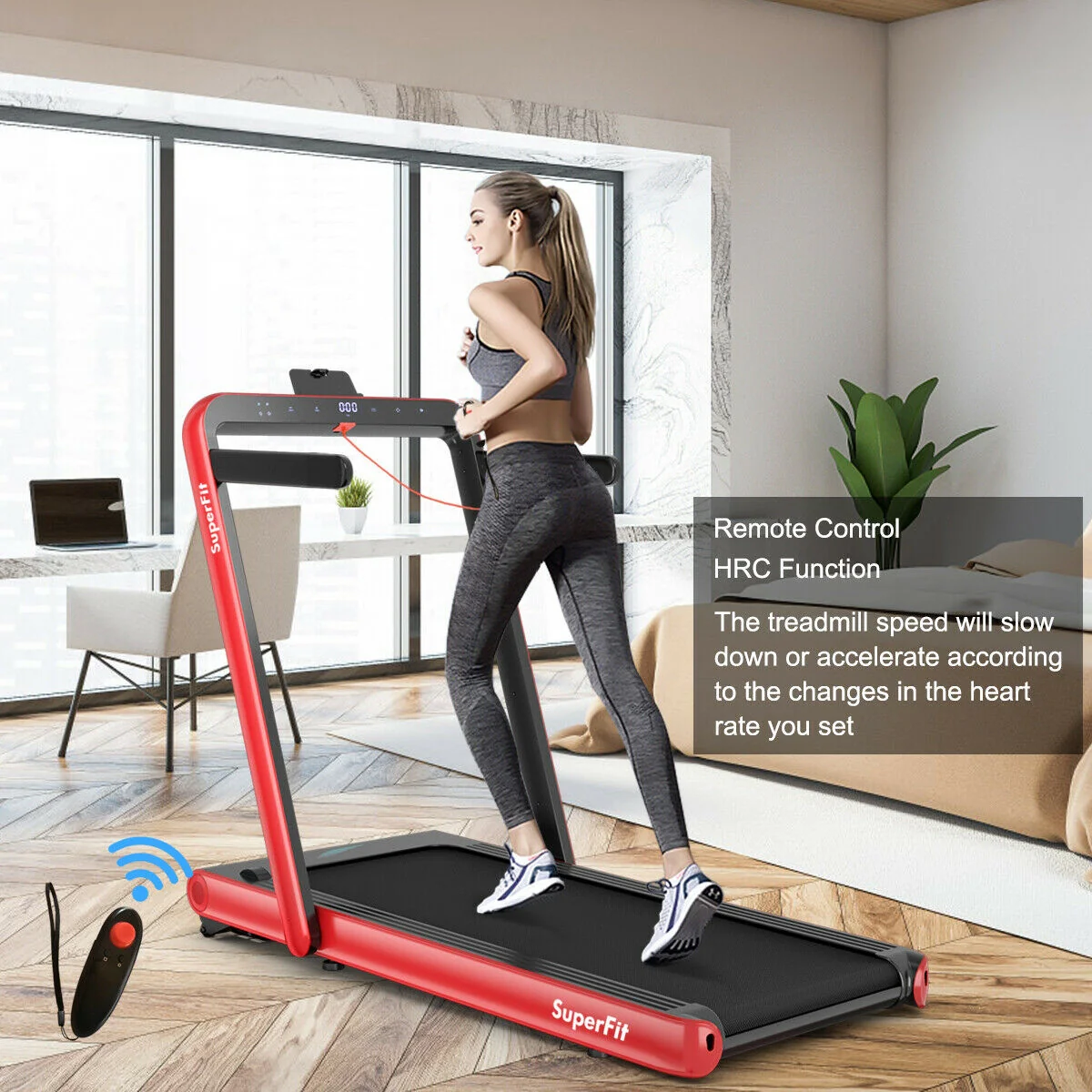4.75HP 2 In 1 Folding Treadmill with Remote APP Control - Image 20