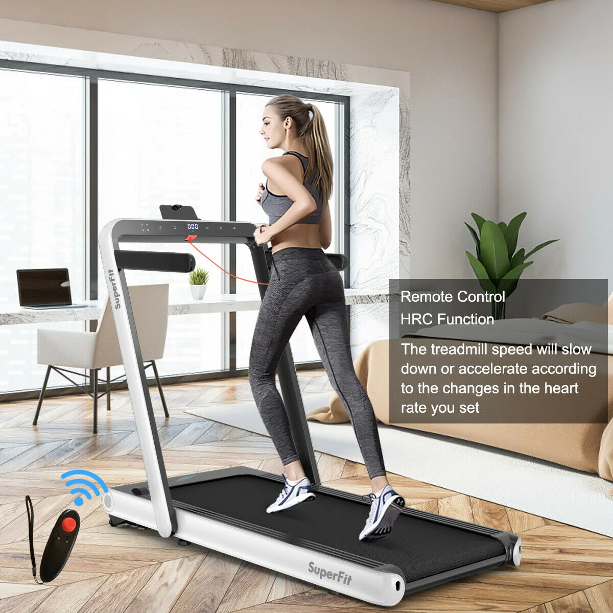 4.75HP 2 In 1 Folding Treadmill with Remote APP Control - Image 6