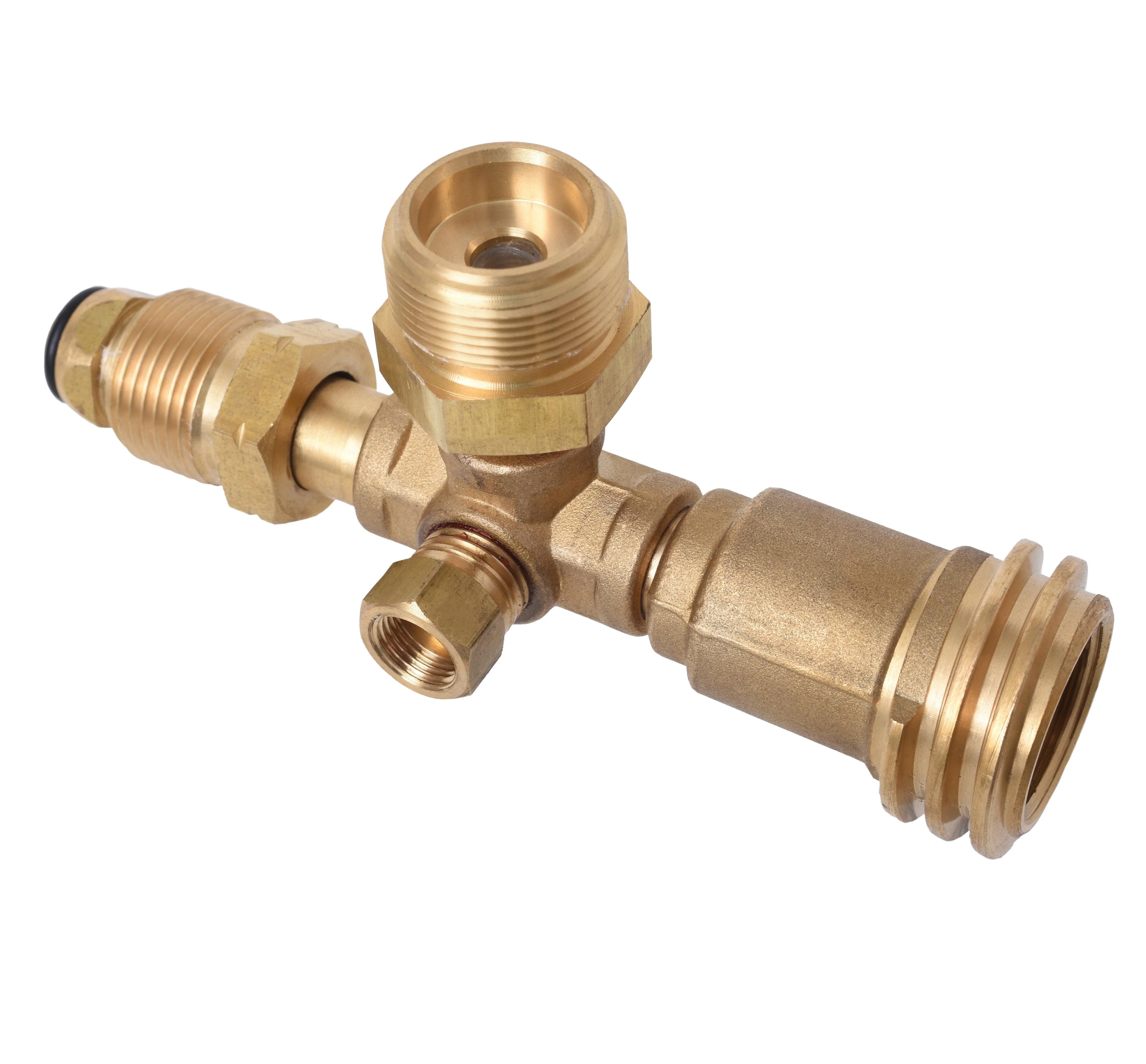 4 Port Brass Tee Propane Adapter - Flame King - Image 3