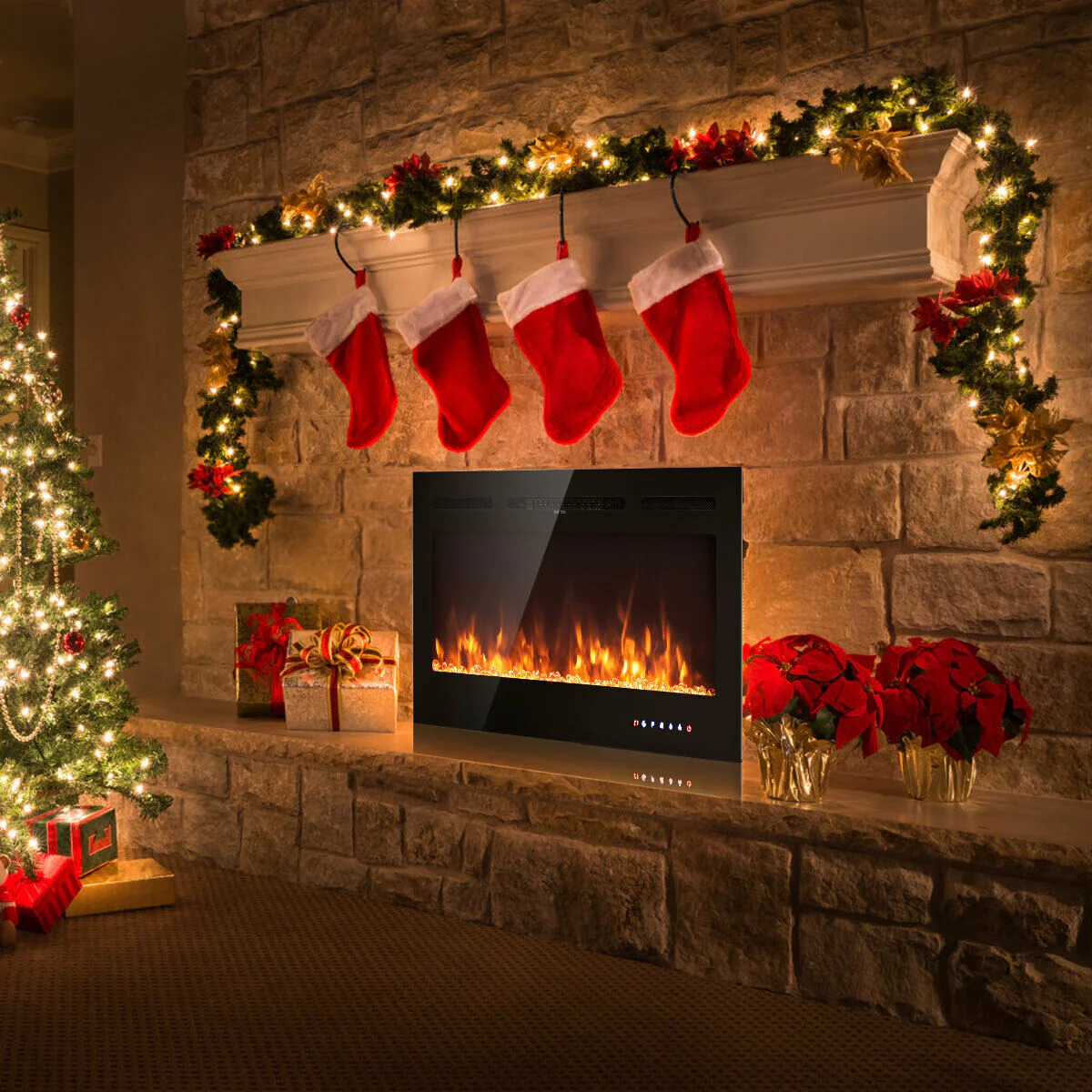40-Inch Electric Fireplace Recessed with Thermostat - Image 2
