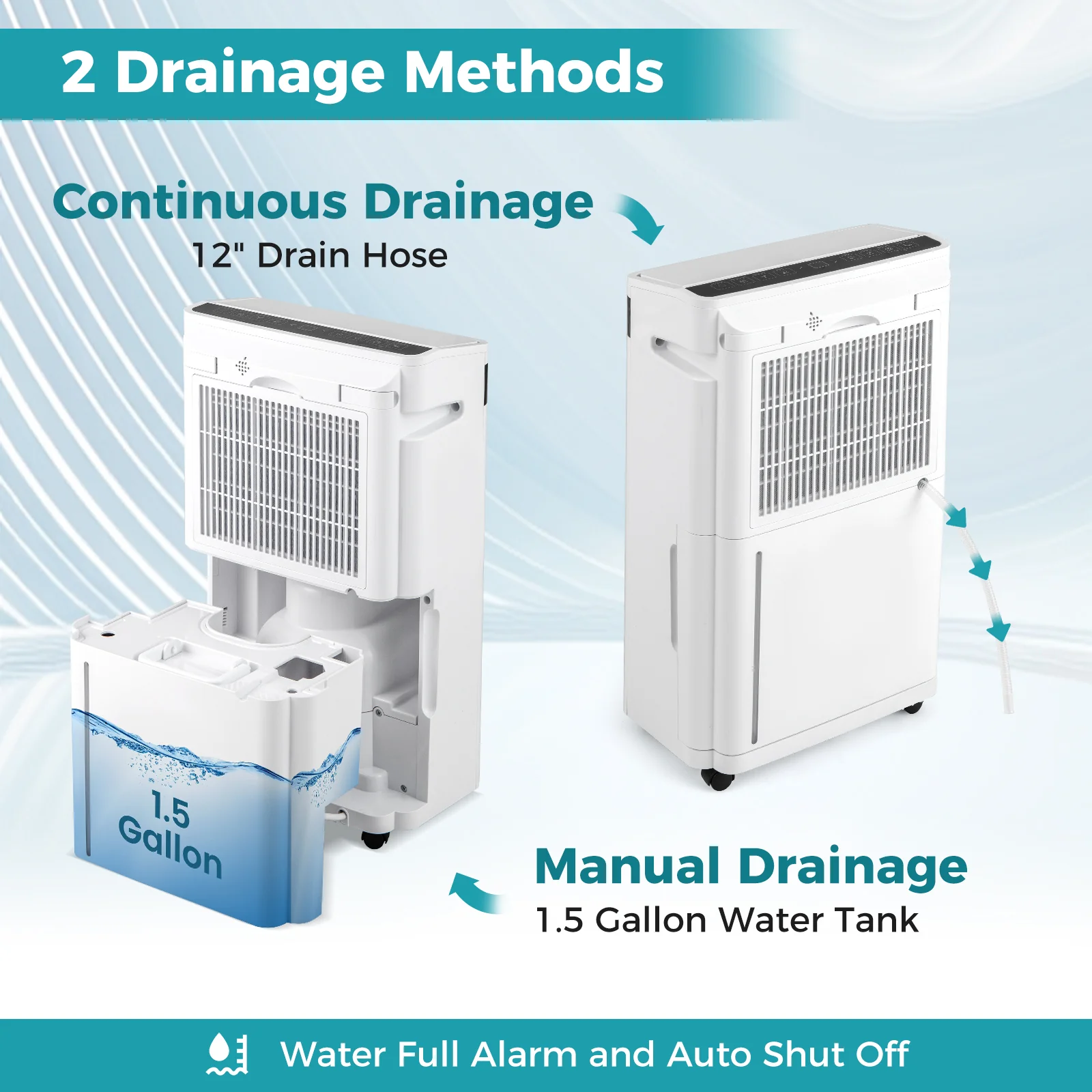 4500 Sq. Ft 57 Pint Dehumidifier for Home and Basement-White - Image 7