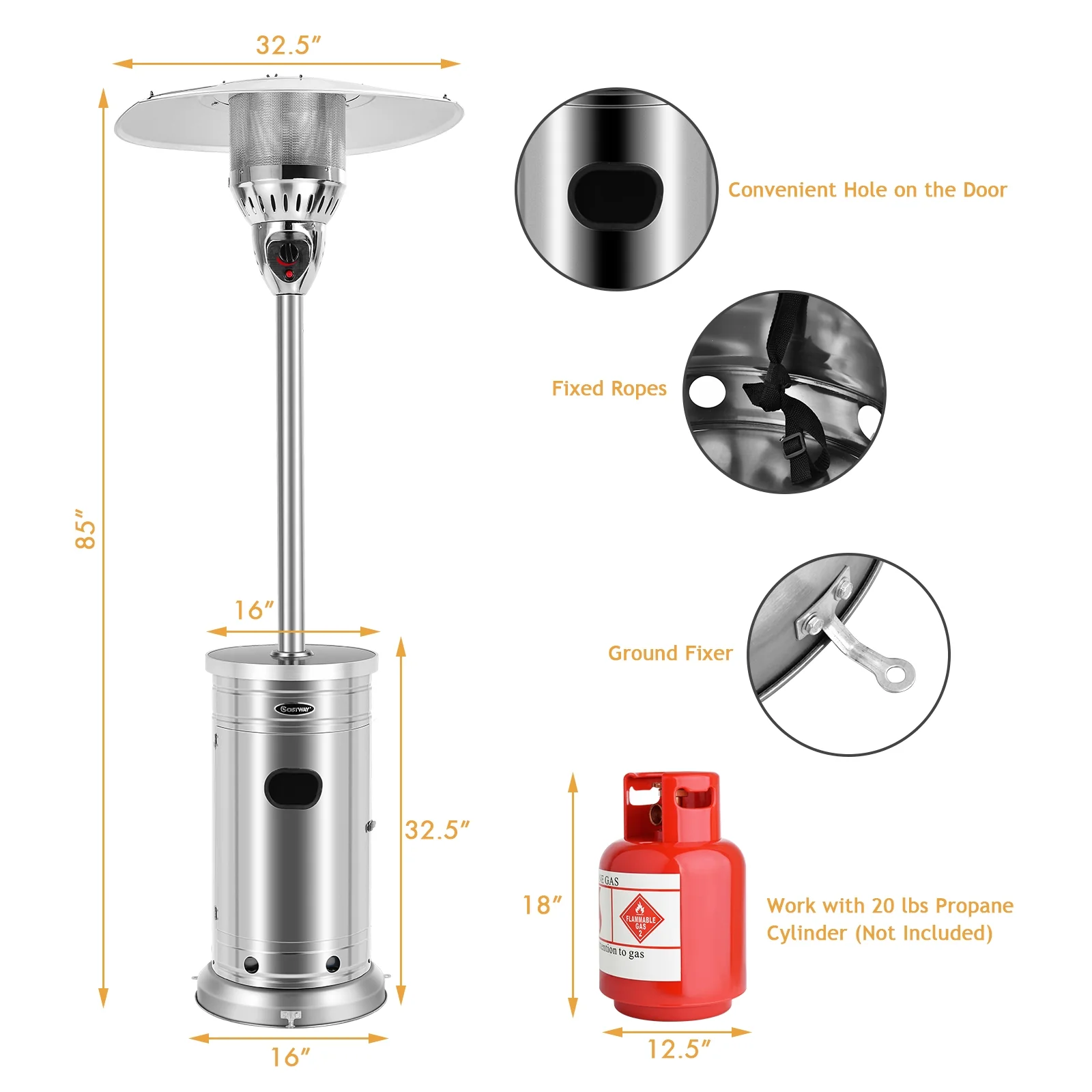 48000 BTU Patio Heater with Simple Ignition System - Image 3