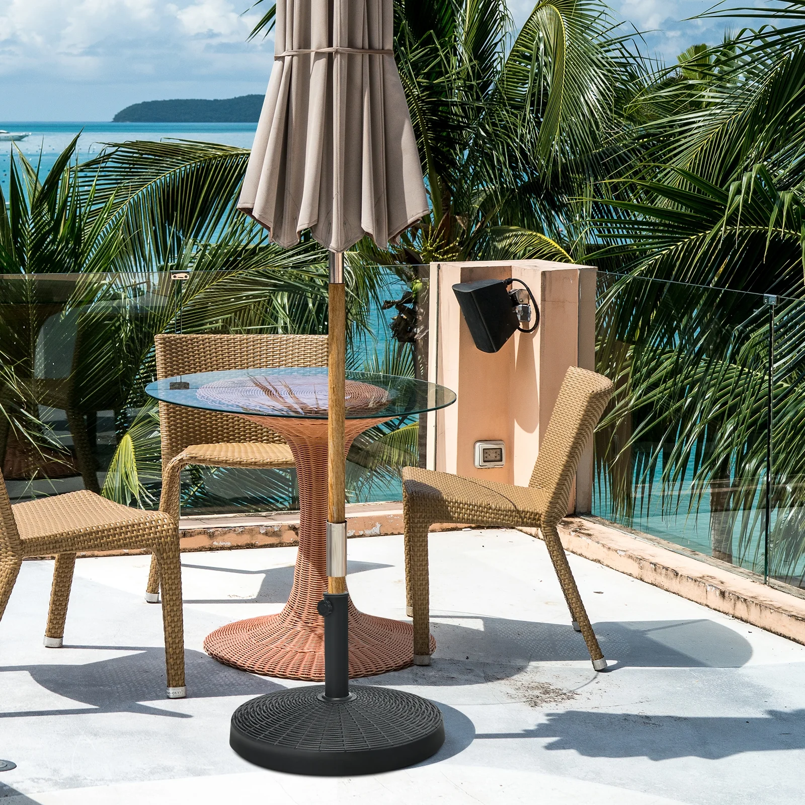49 LBS Patio Resin Umbrella Base Stand for Outdoor - Image 6